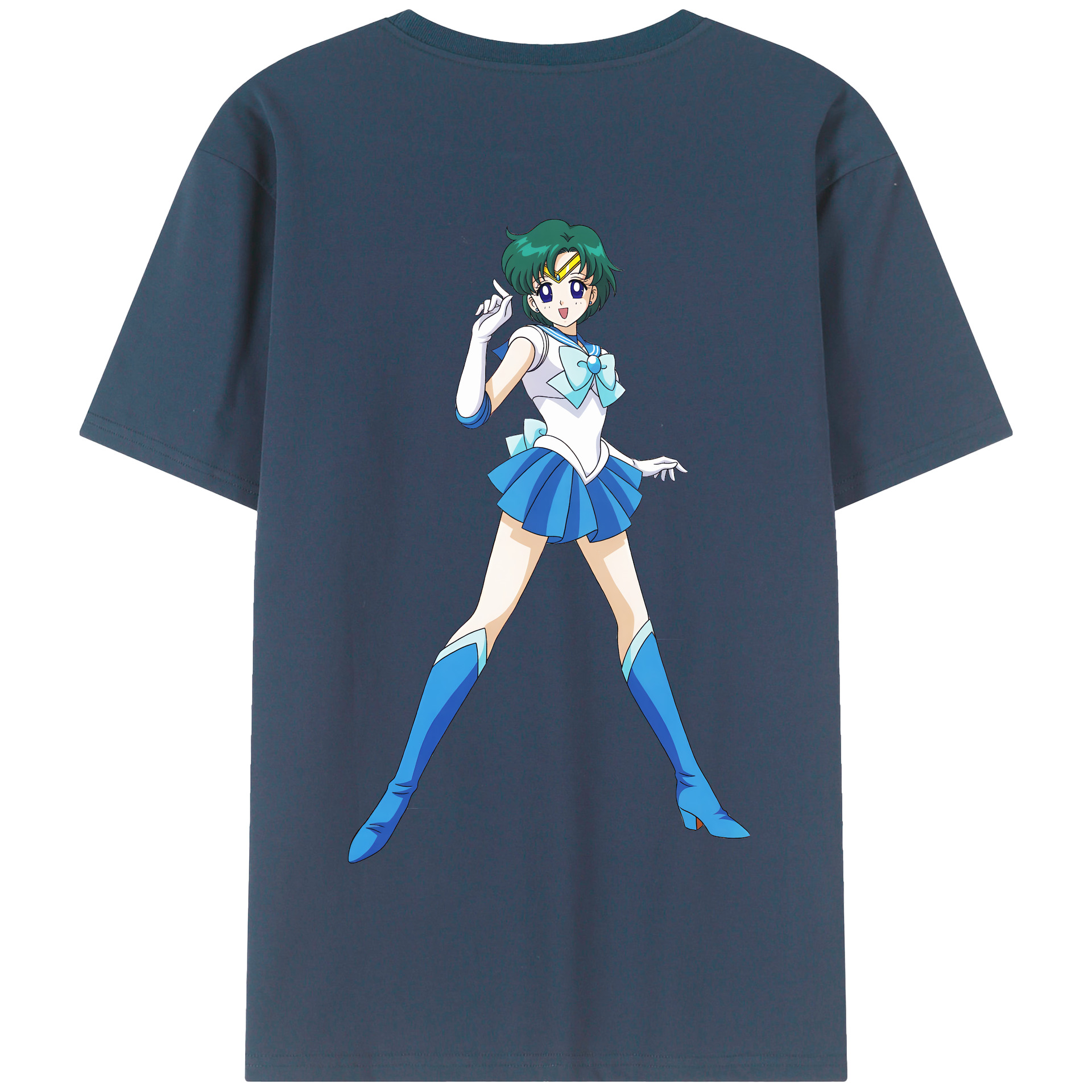 （画像用） 美少女戦士セーラームーン 海王 みちる（かいおう みちる） Sailor Moon Kaiou Michiru 綿100％半袖Tシャツ（背面プリント）