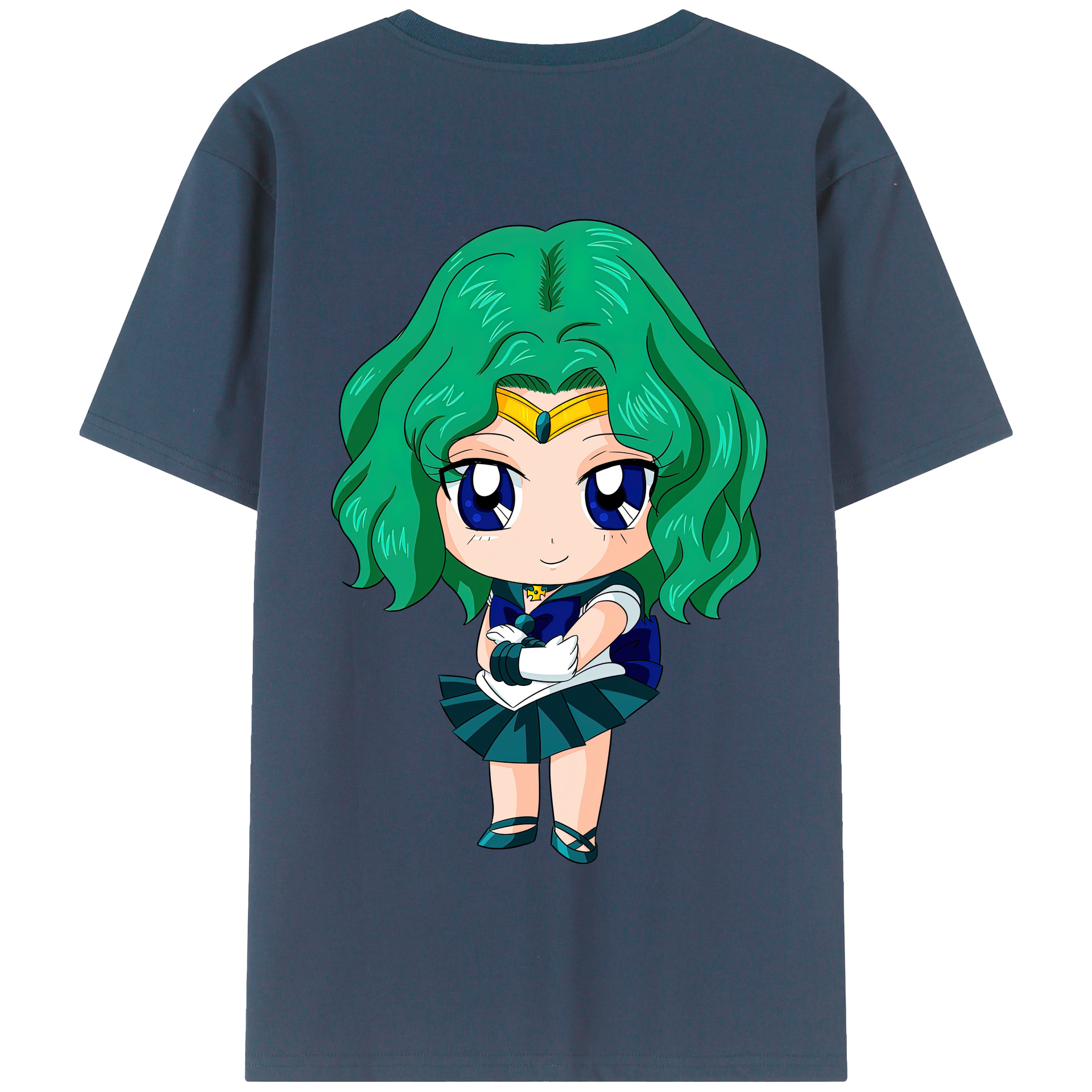 （画像用） 美少女戦士セーラームーン 海王 みちる（かいおう みちる） Sailor Moon Kaiou Michiru 綿100％半袖Tシャツ（背面プリント）