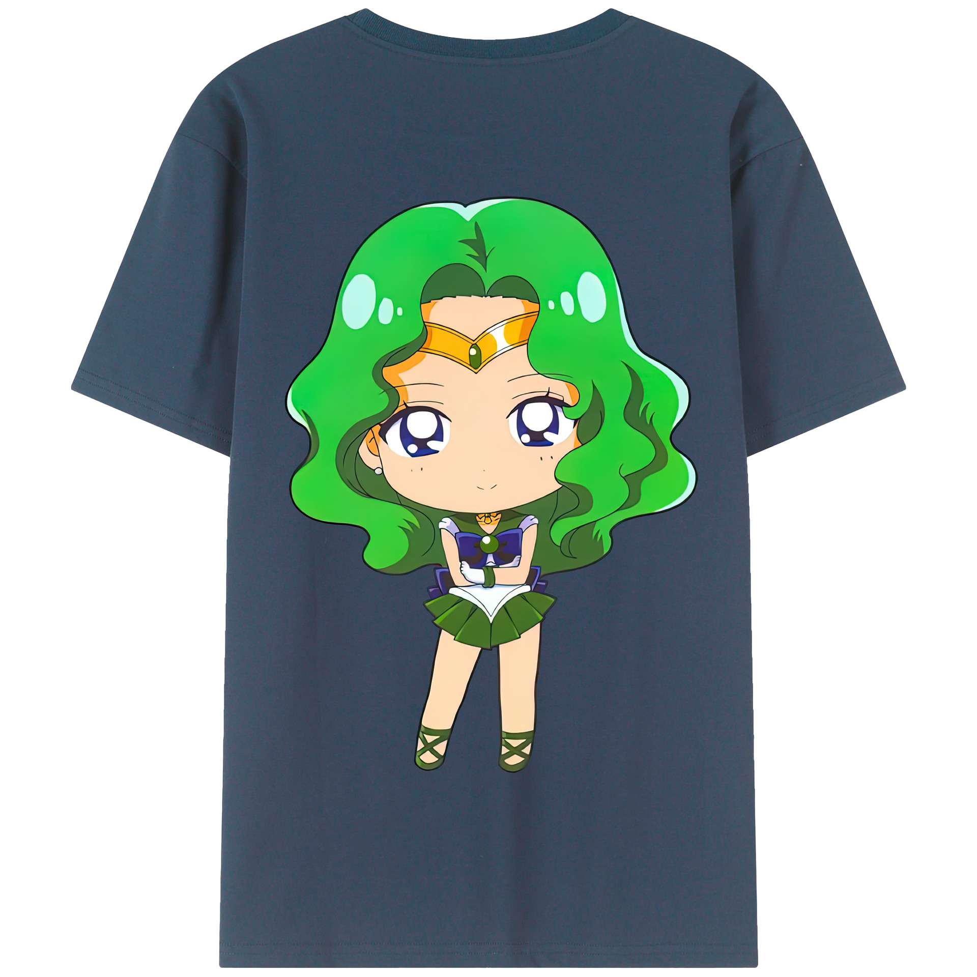 （画像用） 美少女戦士セーラームーン 海王 みちる（かいおう みちる） Sailor Moon Kaiou Michiru 綿100％半袖Tシャツ（背面プリント）