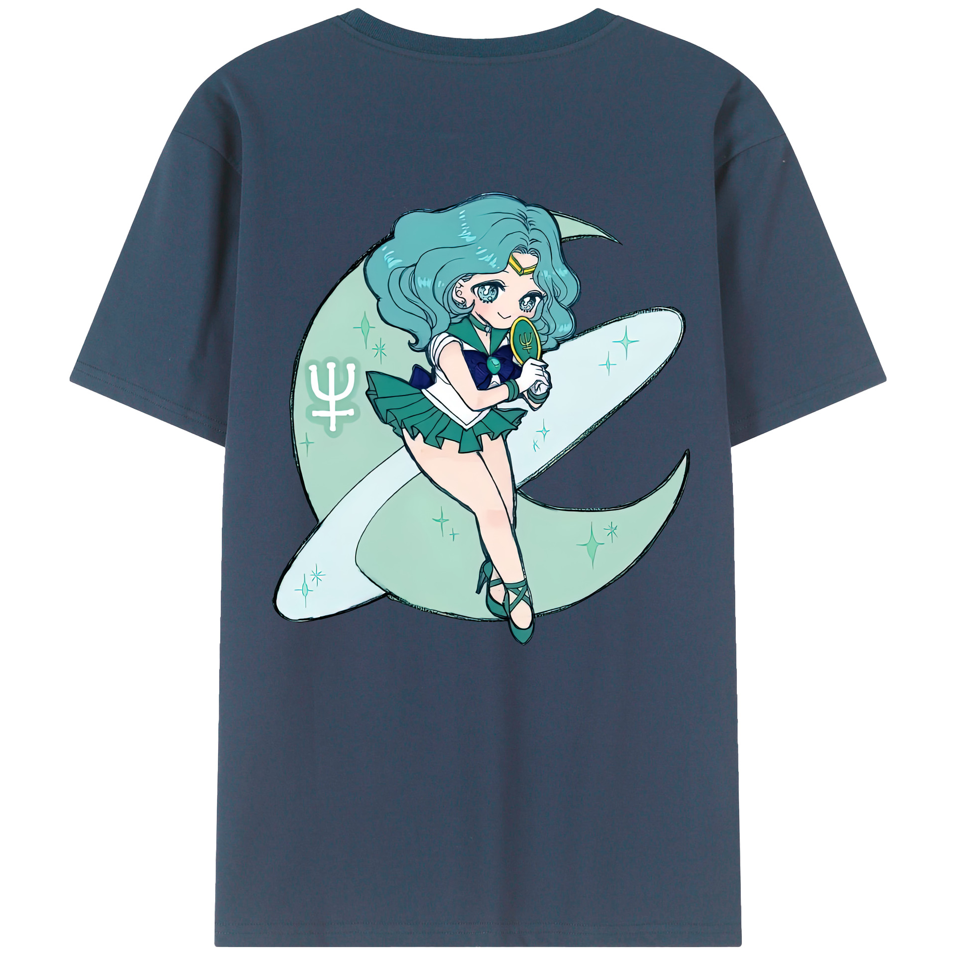 （画像用） 美少女戦士セーラームーン 海王 みちる（かいおう みちる） Sailor Moon Kaiou Michiru 綿100％半袖Tシャツ（背面プリント）