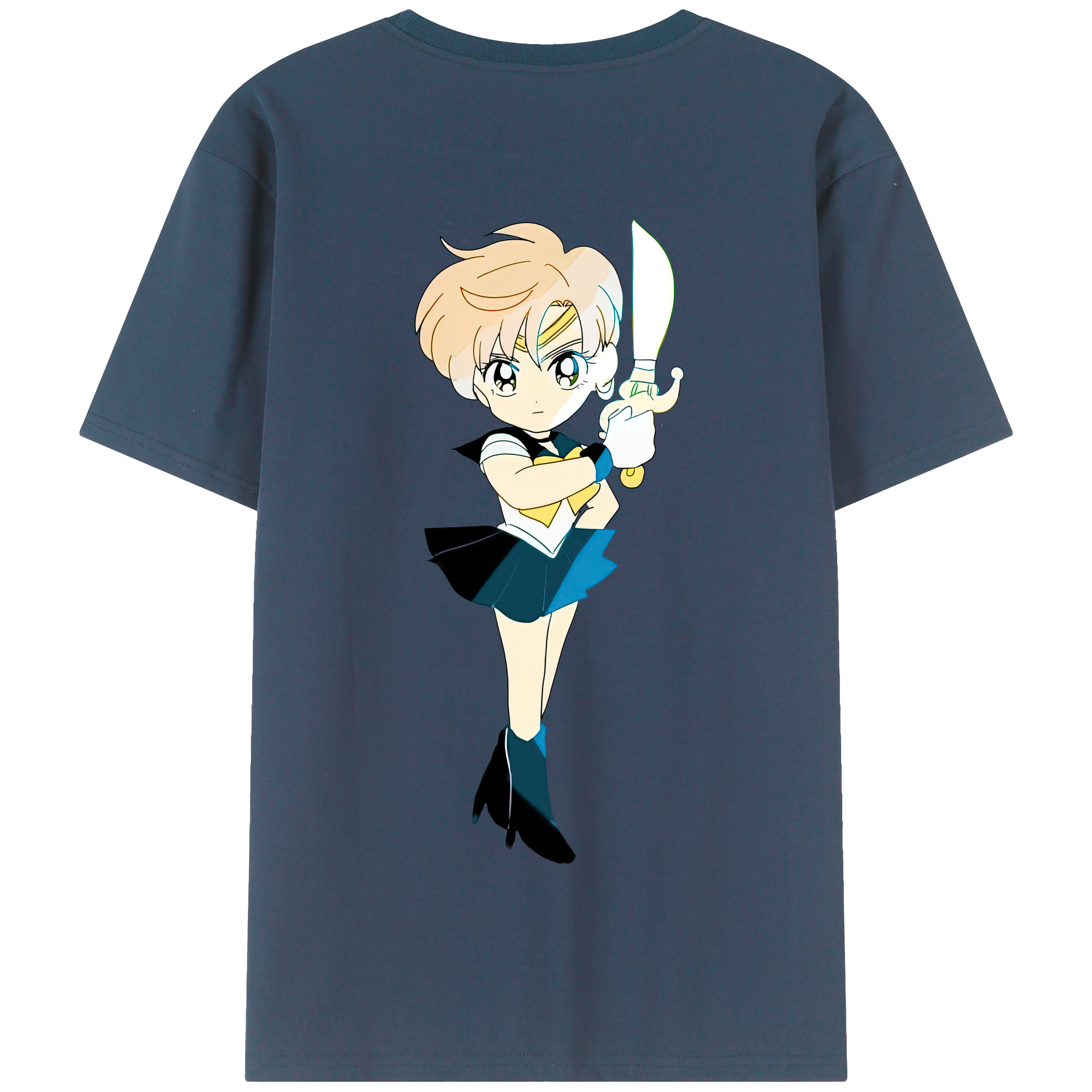 （画像用） 美少女戦士セーラームーン 天王はるか Sailor Moon Tenoh Haruka 綿100％半袖Tシャツ（背面プリント）