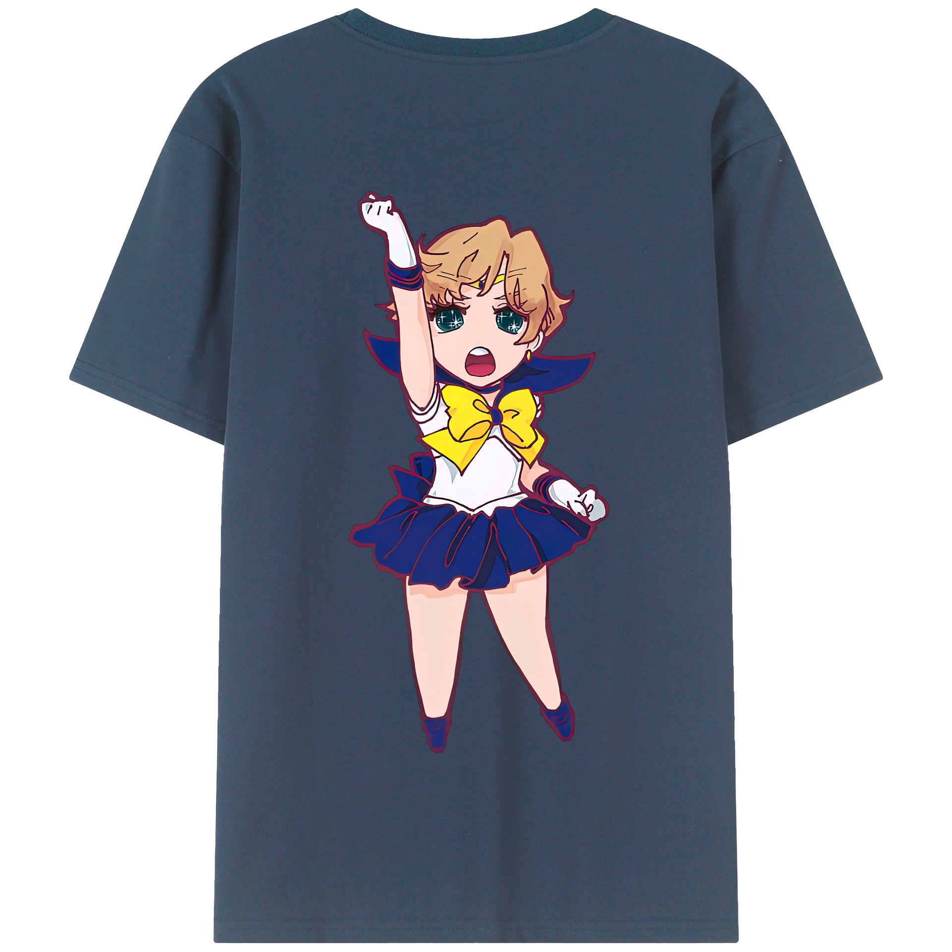 （画像用） 美少女戦士セーラームーン 天王はるか Sailor Moon Tenoh Haruka 綿100％半袖Tシャツ（背面プリント）