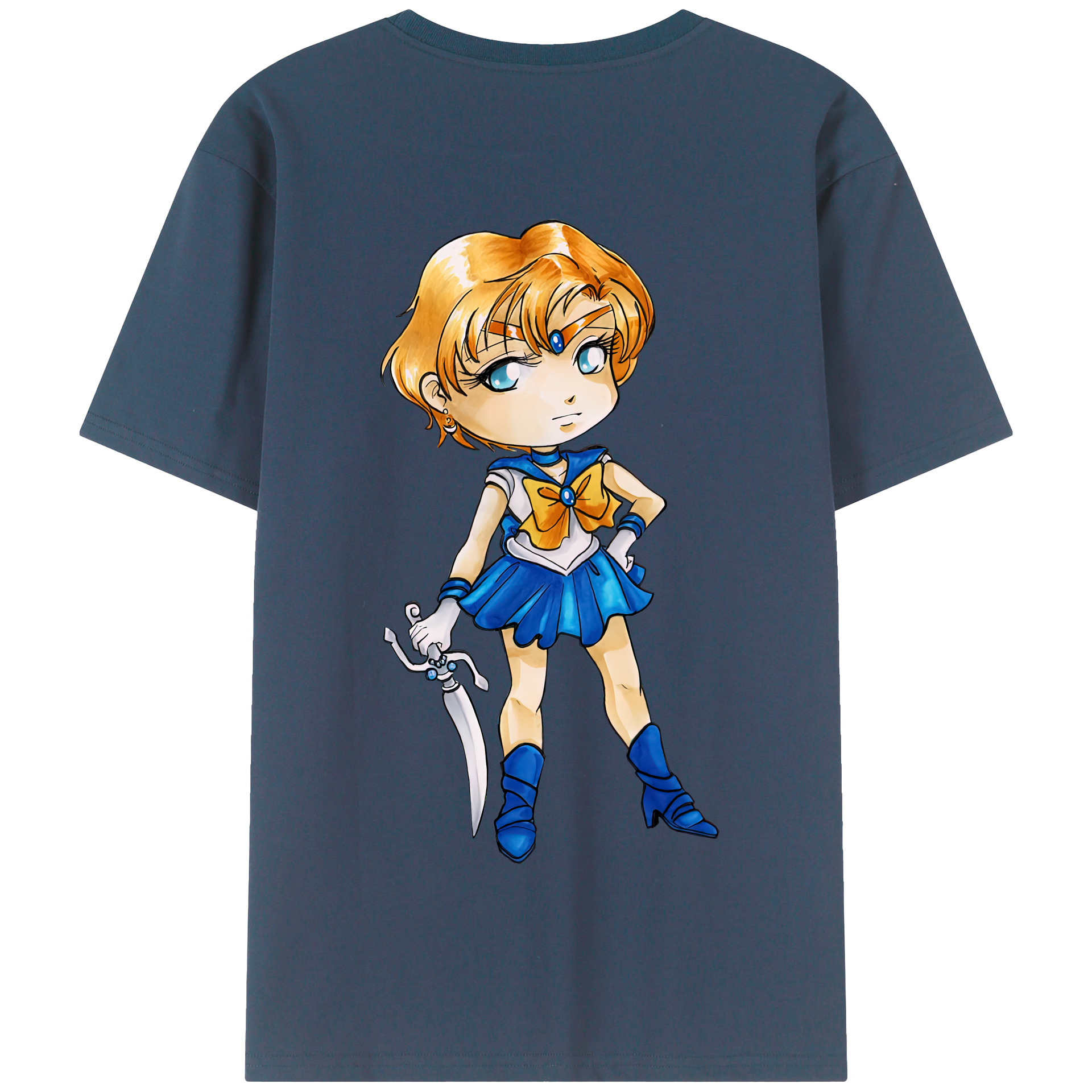 （画像用） 美少女戦士セーラームーン 天王はるか Sailor Moon Tenoh Haruka 綿100％半袖Tシャツ（背面プリント）