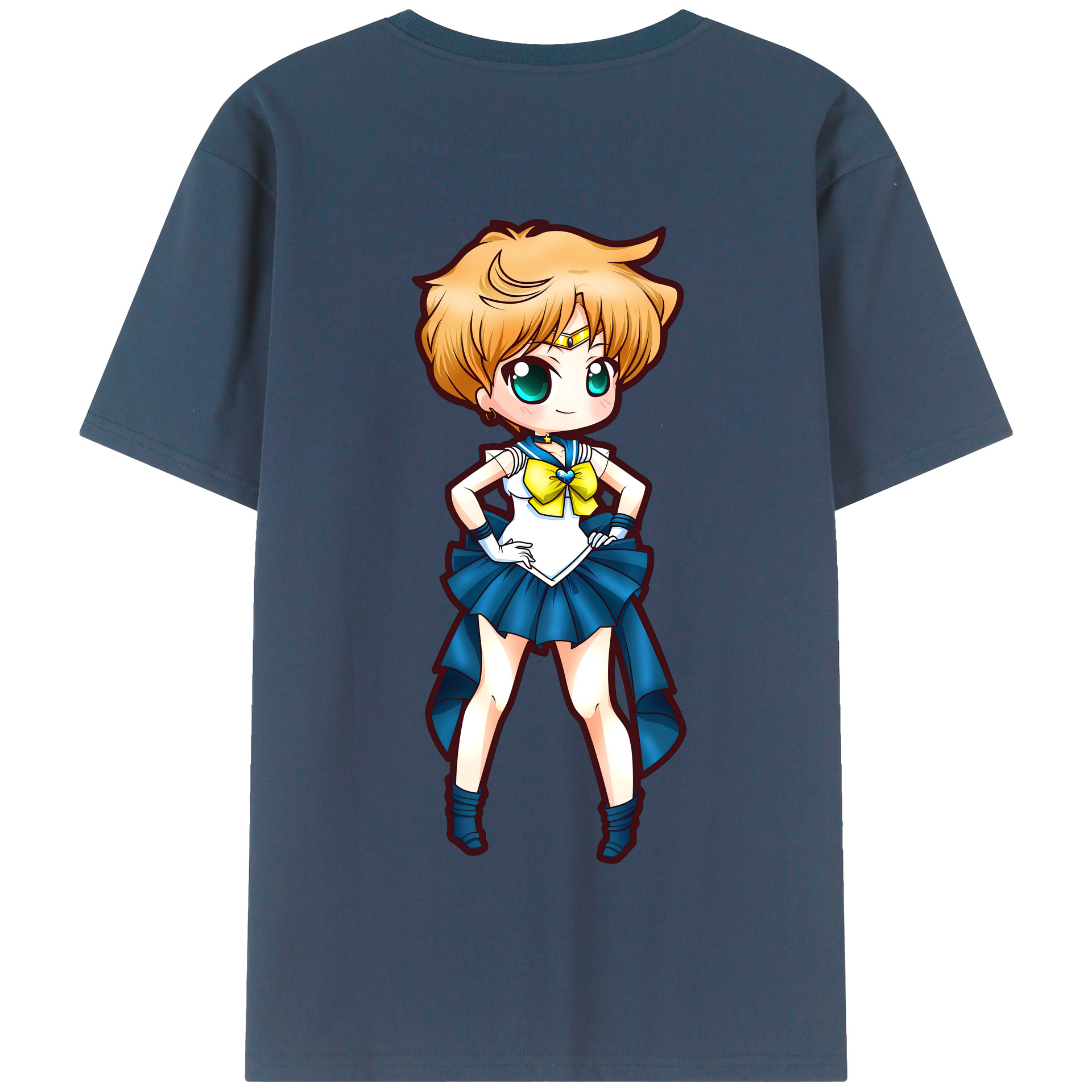 （画像用） 美少女戦士セーラームーン 天王はるか Sailor Moon Tenoh Haruka 綿100％半袖Tシャツ（背面プリント）