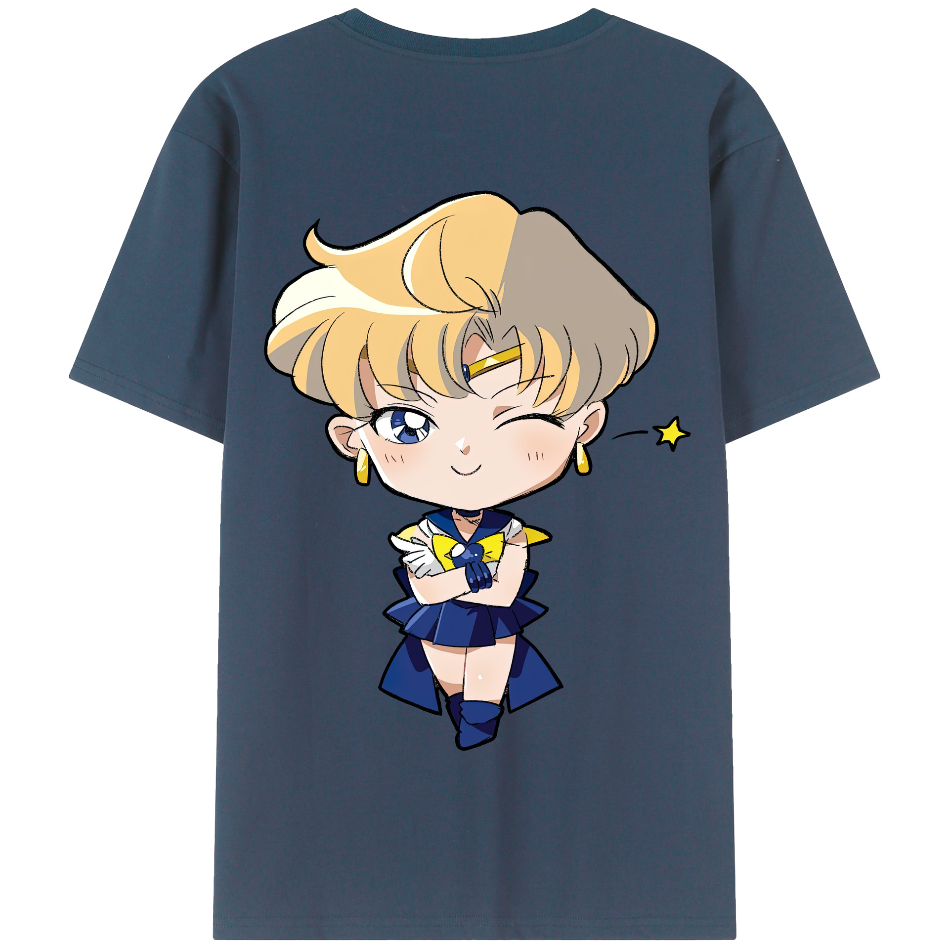 （画像用） 美少女戦士セーラームーン 天王はるか Sailor Moon Tenoh Haruka 綿100％半袖Tシャツ（背面プリント）