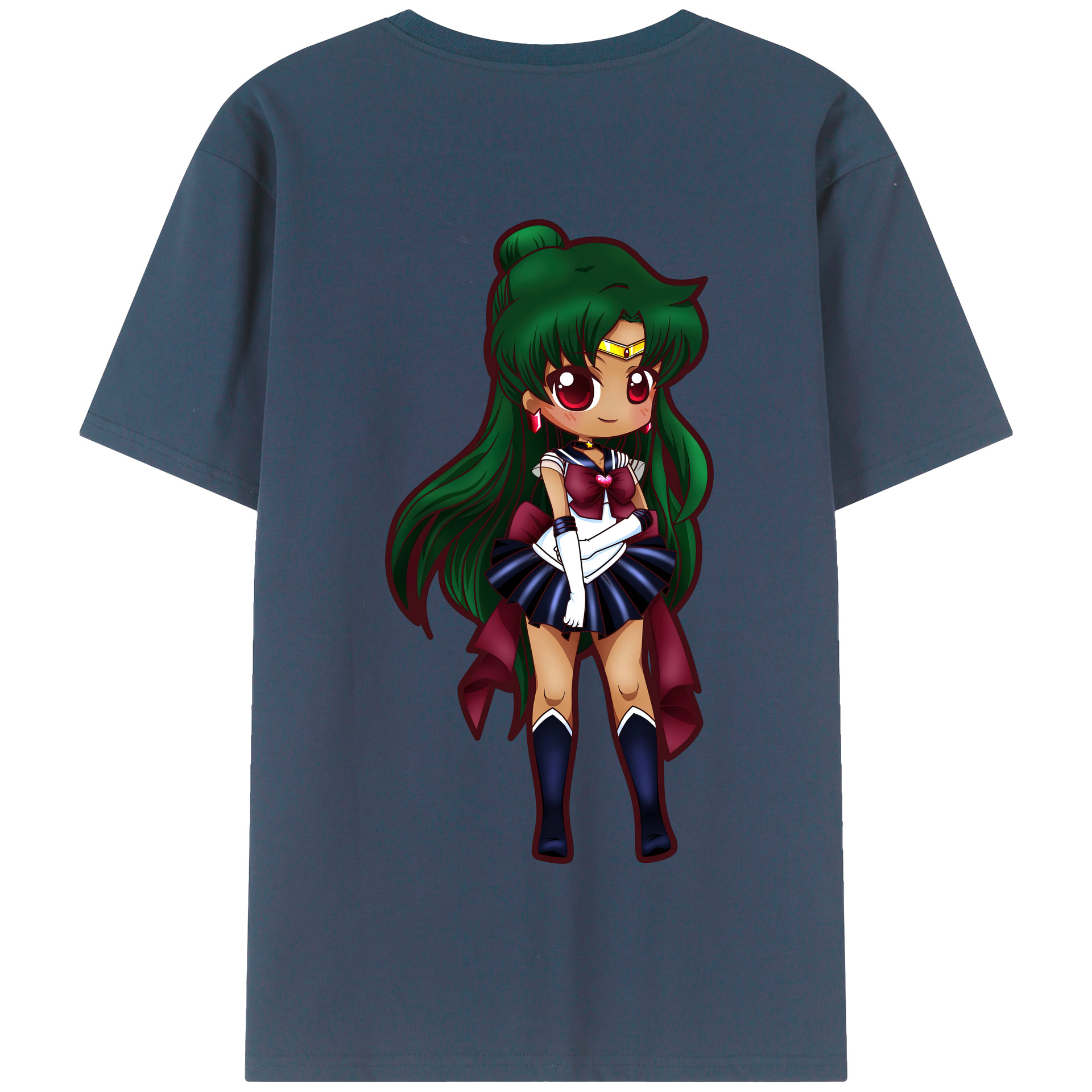 （画像用） 美少女戦士セーラームーン 冥王せつな Sailor Moon Meiou Setsuna 綿100％半袖Tシャツ（背面プリント）