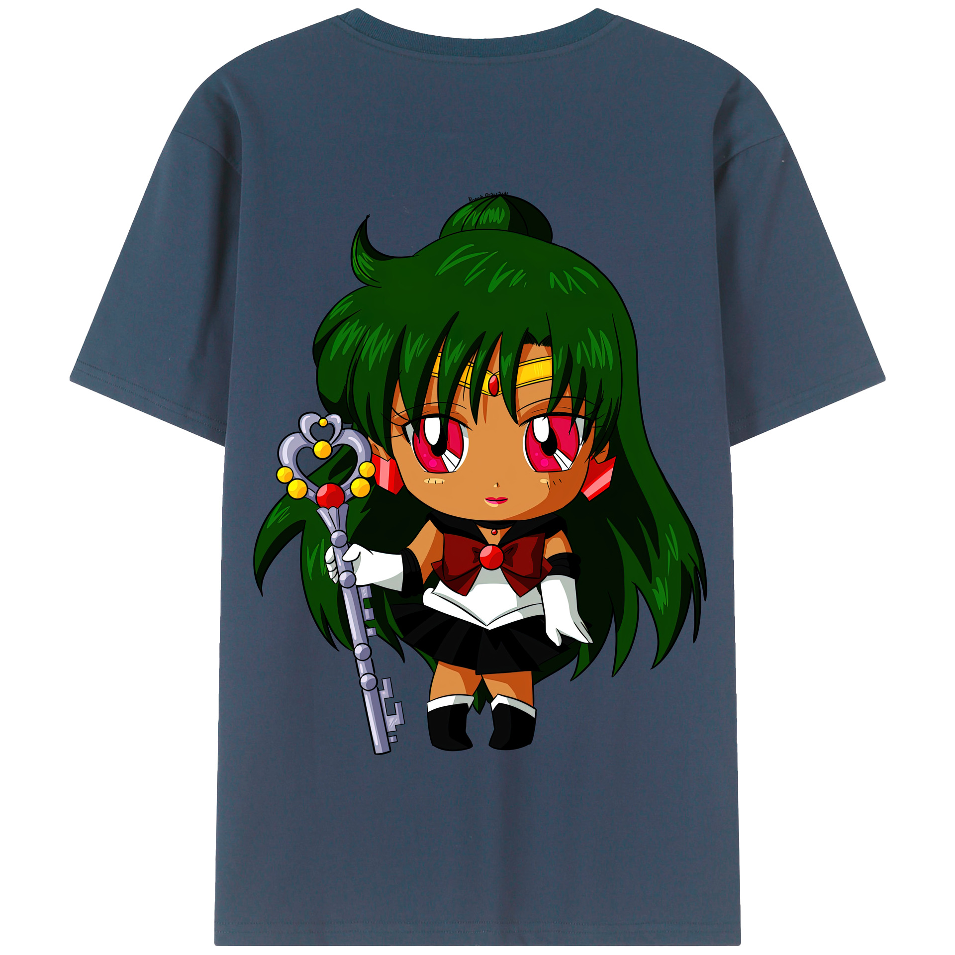 （画像用） 美少女戦士セーラームーン 冥王せつな Sailor Moon Meiou Setsuna 綿100％半袖Tシャツ（背面プリント）