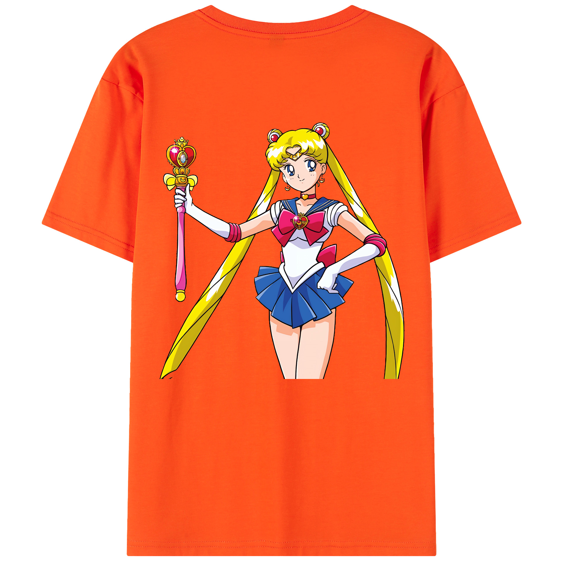 （画像用） 美少女戦士セーラームーン 月野 うさぎ つきの うさぎ Sailor Moon Tsukino Usagi 綿100％半袖Tシャツ（背面プリント）