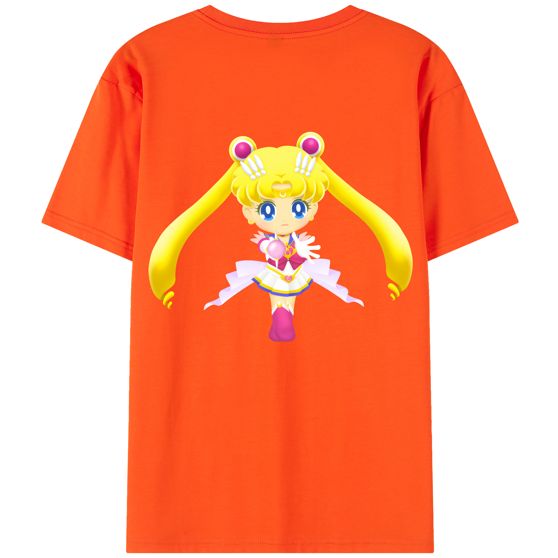 （画像用） 美少女戦士セーラームーン 月野 うさぎ つきの うさぎ Sailor Moon Tsukino Usagi 綿100％半袖Tシャツ（背面プリント）
