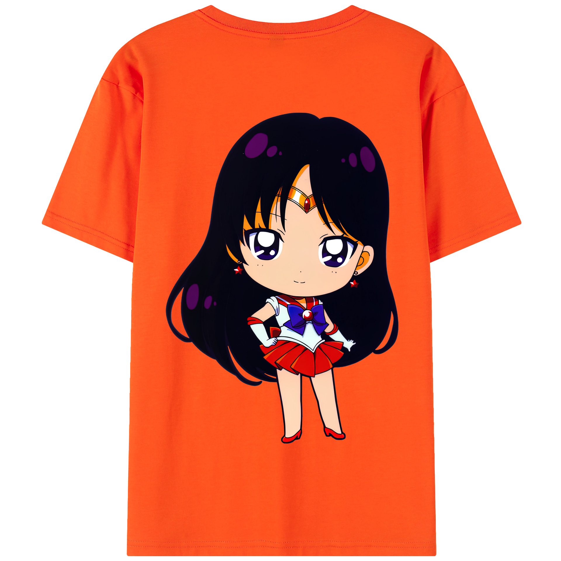 （画像用） 美少女戦士セーラームーン 火野レイ ひの レイ Sailor Moon Hino Rei （セーラーマーズ,Sailor Mars） 綿100％半袖Tシャツ（背面プリント）