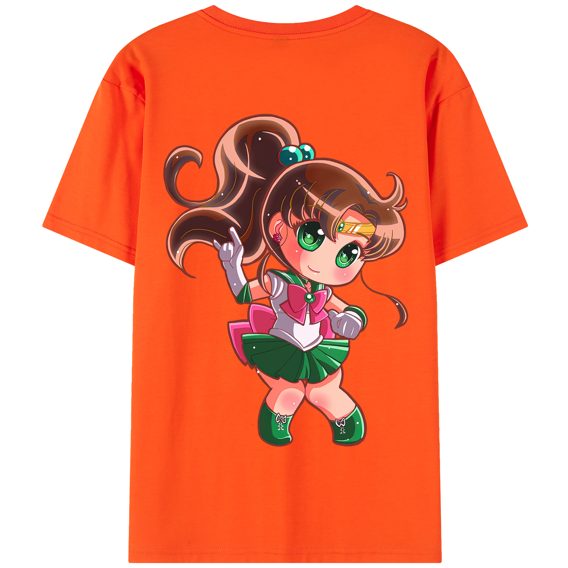 （画像用） 美少女戦士セーラームーン 木野 まこと きの まこと Sailor Moon Kino Makoto （セーラージュピター；Sailor Jupiter） 綿100％半袖Tシャツ（背面プリント）