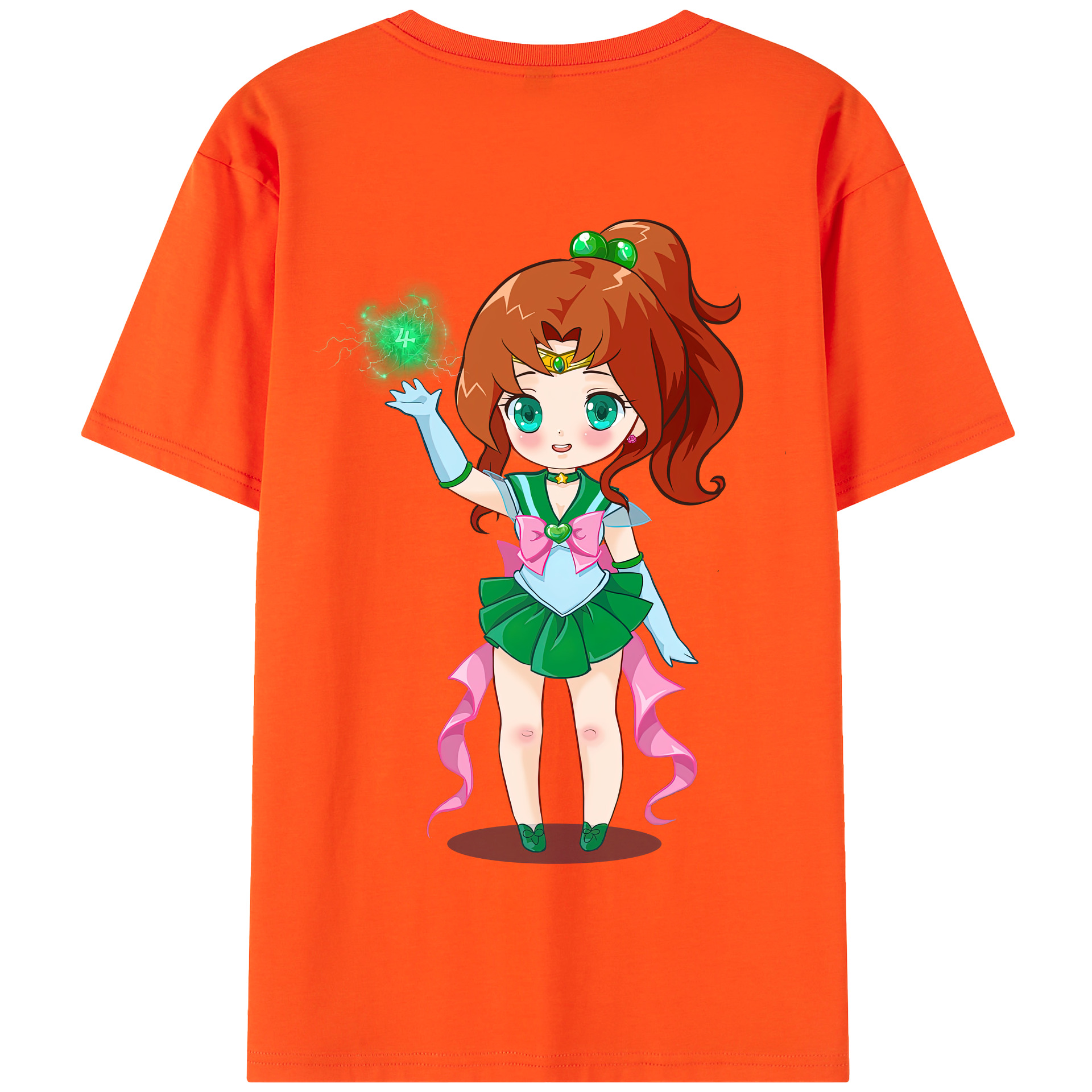 （画像用） 美少女戦士セーラームーン 木野 まこと きの まこと Sailor Moon Kino Makoto （セーラージュピター；Sailor Jupiter） 綿100％半袖Tシャツ（背面プリント）