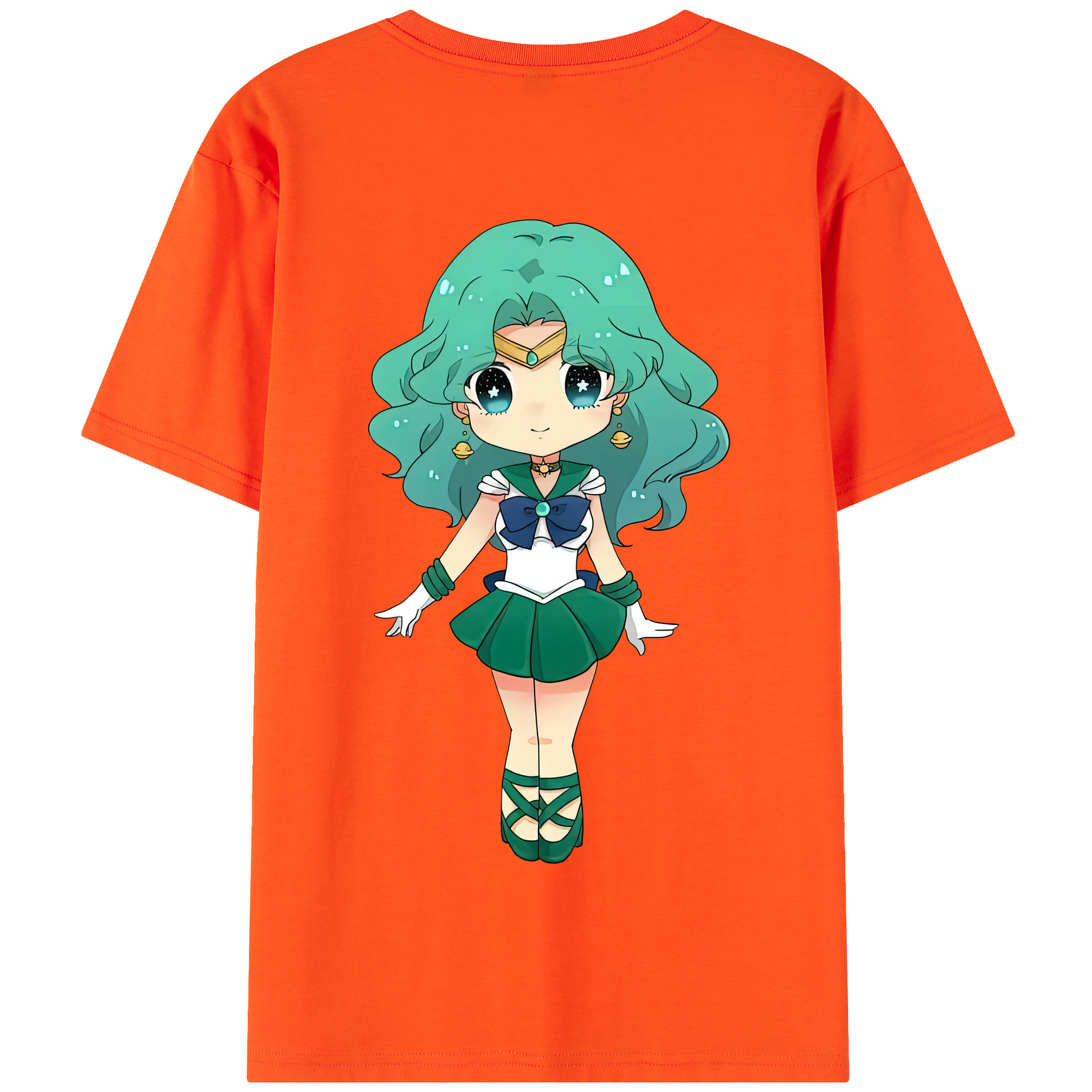 （画像用） 美少女戦士セーラームーン 海王 みちる（かいおう みちる） Sailor Moon Kaiou Michiru 綿100％半袖Tシャツ（背面プリント）