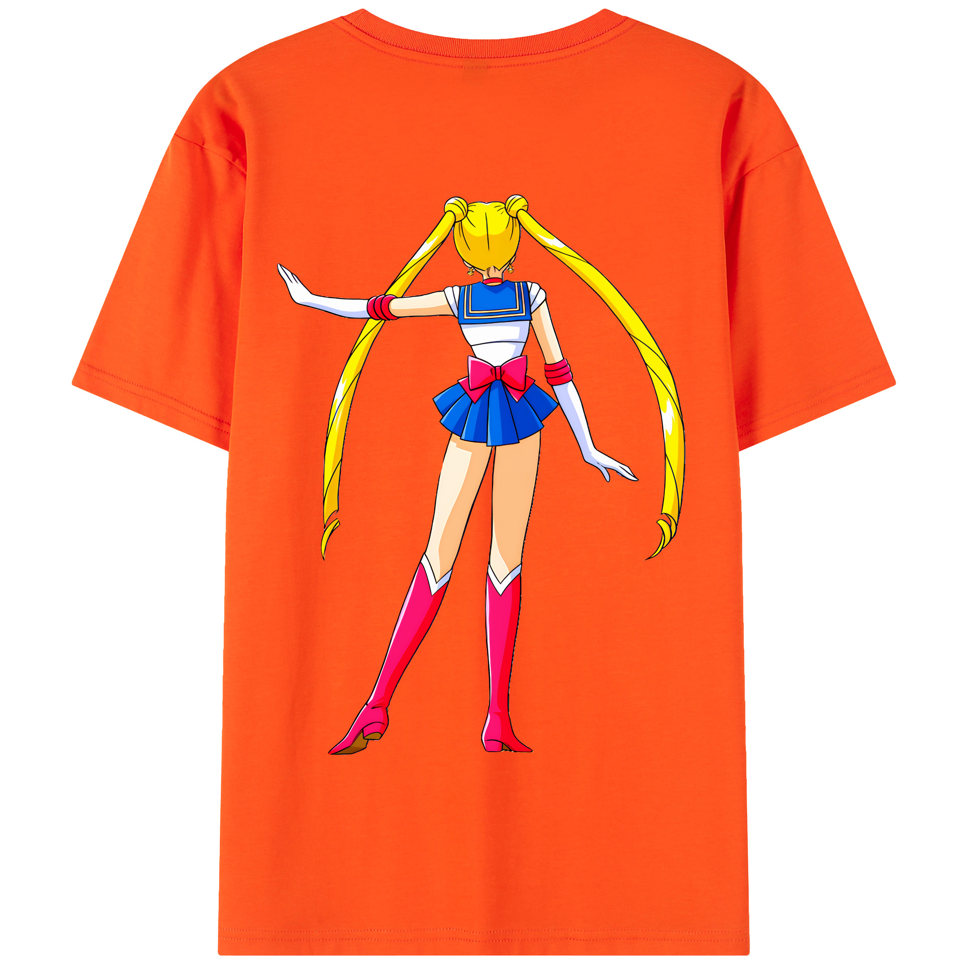 （画像用） 美少女戦士セーラームーン 月野 うさぎ つきの うさぎ Sailor Moon Tsukino Usagi 綿100％半袖Tシャツ（背面プリント）