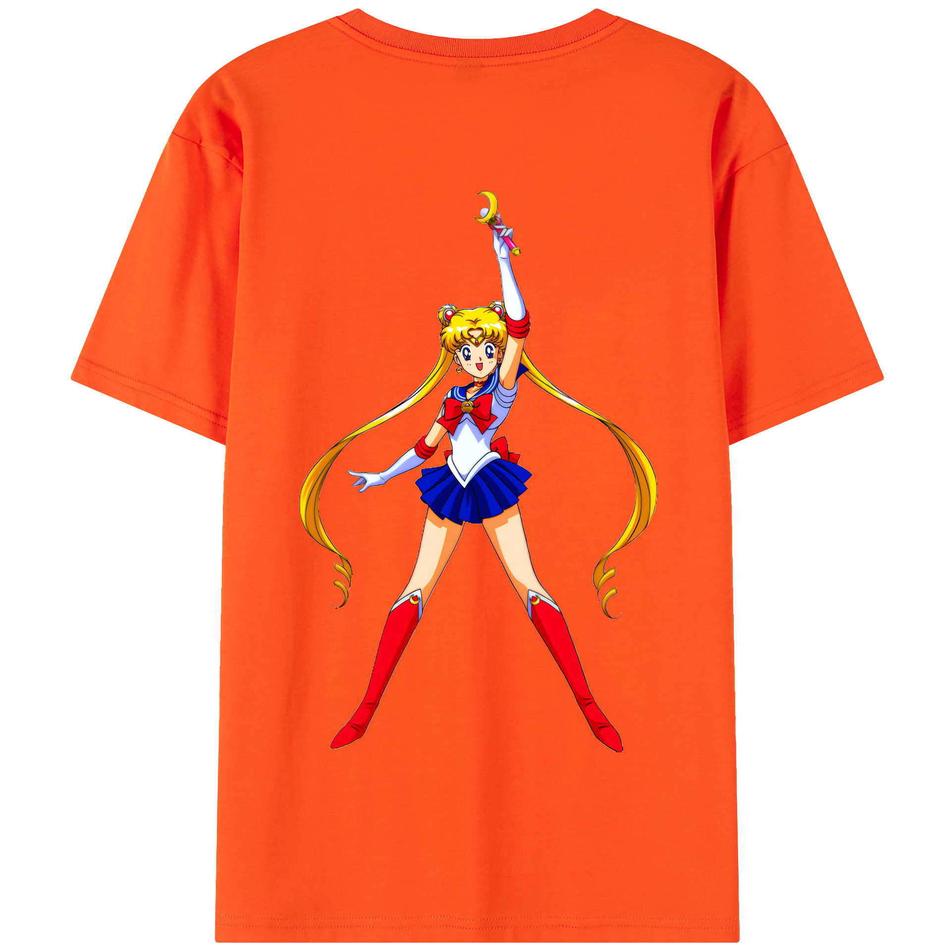 （画像用） 美少女戦士セーラームーン 月野 うさぎ つきの うさぎ Sailor Moon Tsukino Usagi 綿100％半袖Tシャツ（背面プリント）