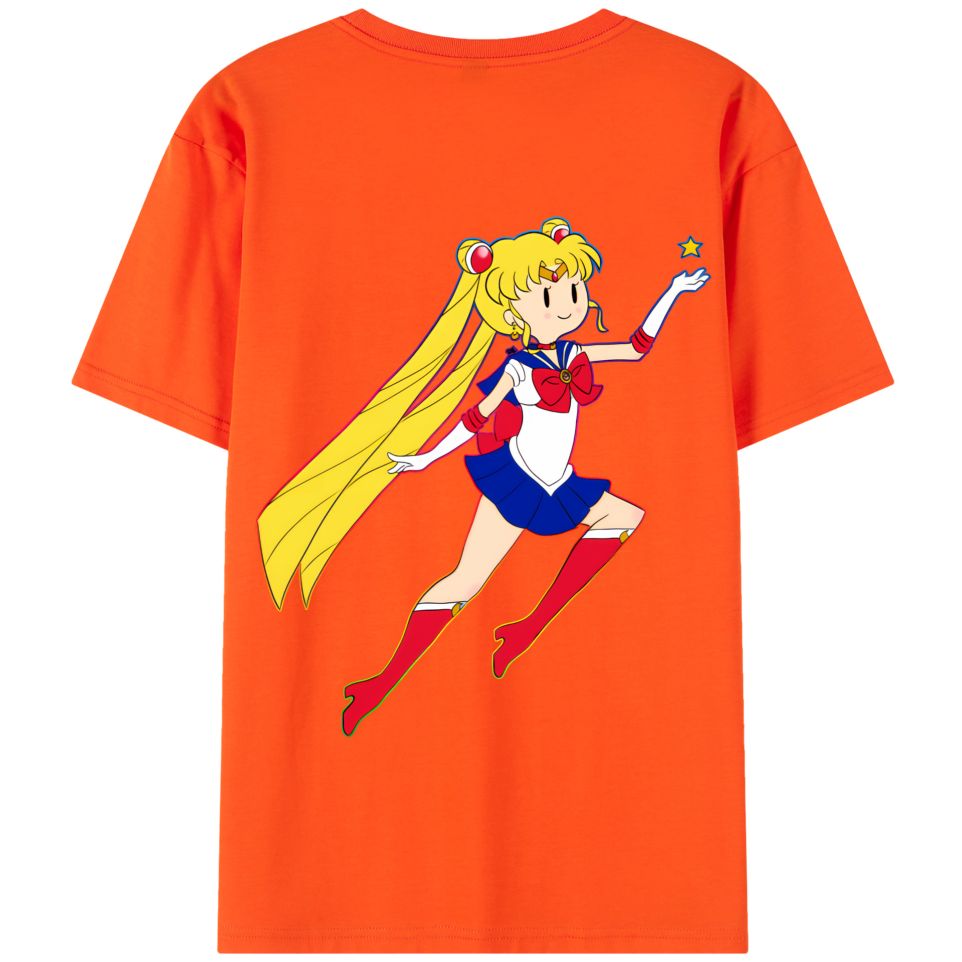 （画像用） 美少女戦士セーラームーン 月野 うさぎ つきの うさぎ Sailor Moon Tsukino Usagi 綿100％半袖Tシャツ（背面プリント）