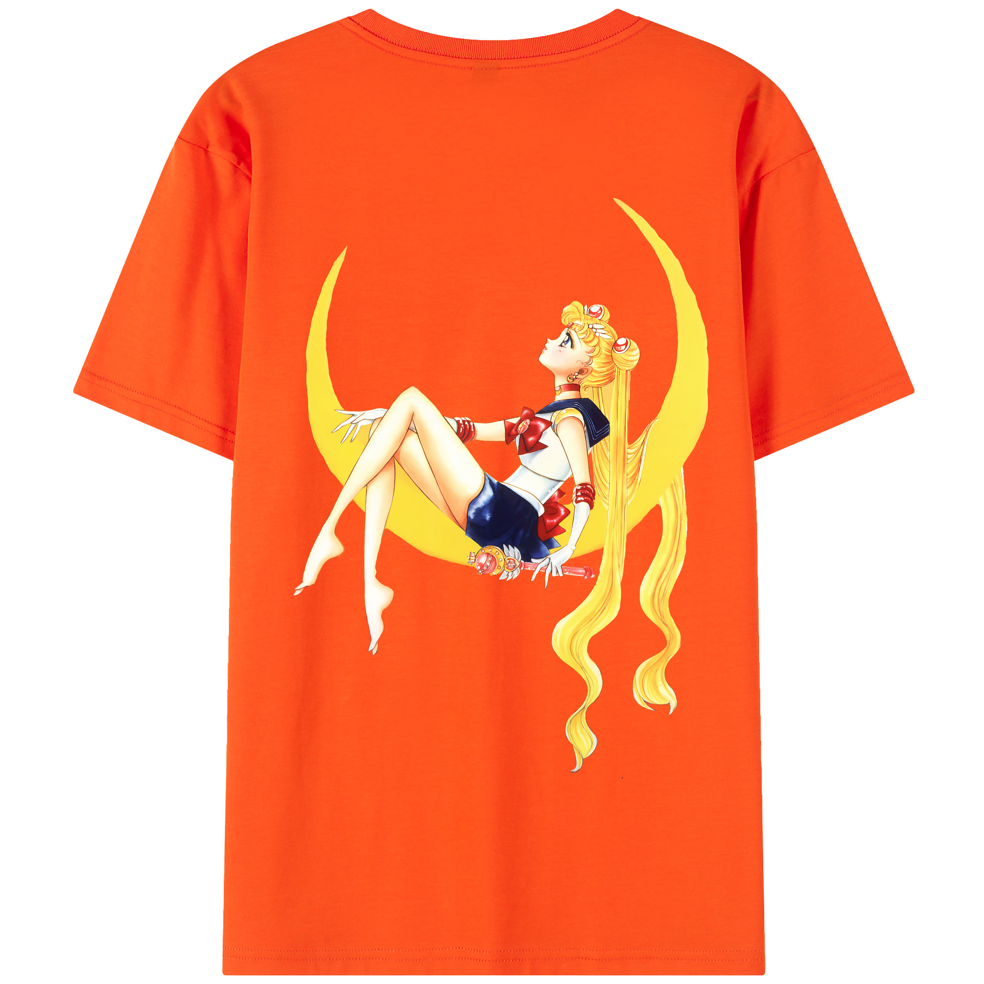 （画像用） 美少女戦士セーラームーン 月野 うさぎ つきの うさぎ Sailor Moon Tsukino Usagi 綿100％半袖Tシャツ（背面プリント）