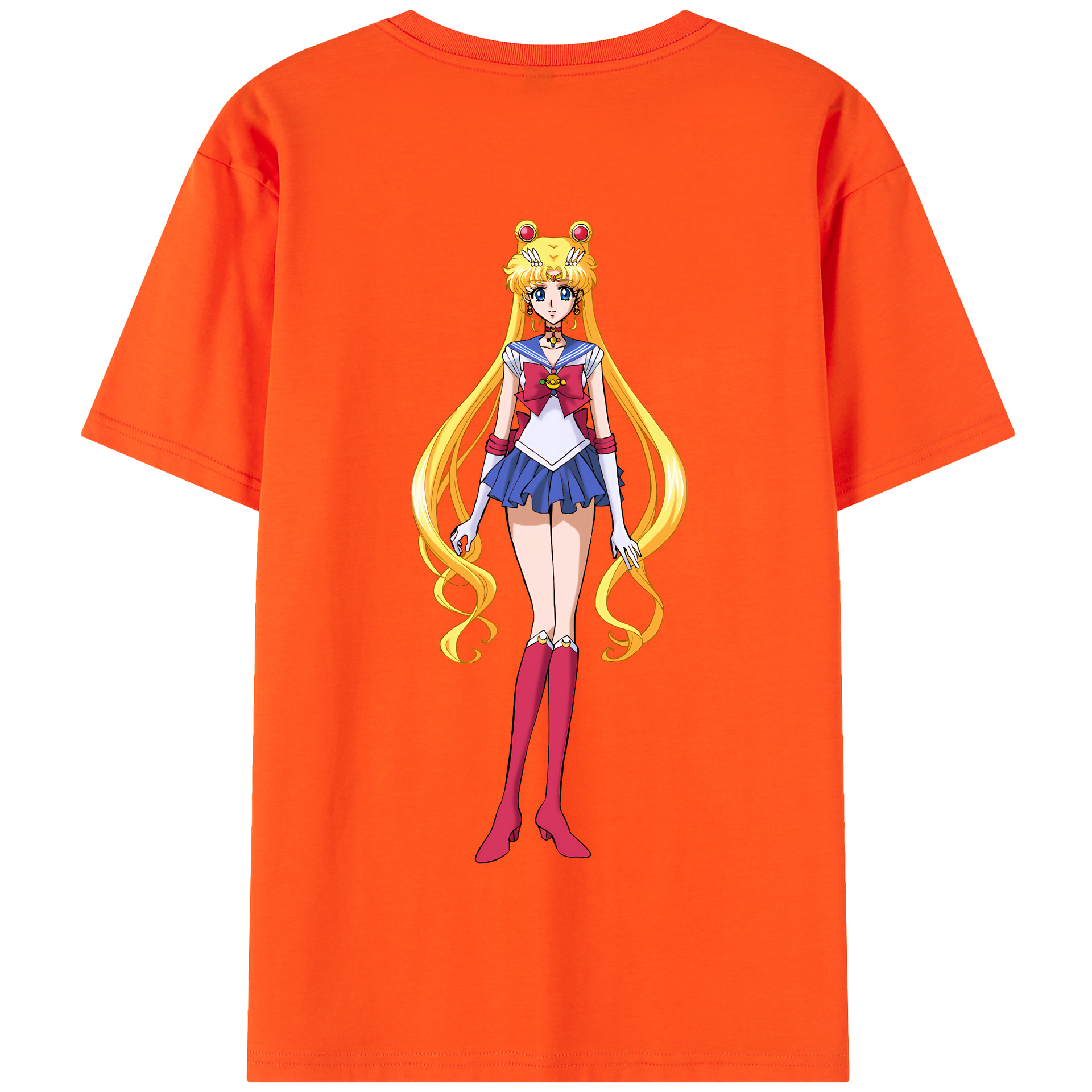 （画像用） 美少女戦士セーラームーン 月野 うさぎ つきの うさぎ Sailor Moon Tsukino Usagi 綿100％半袖Tシャツ（背面プリント）