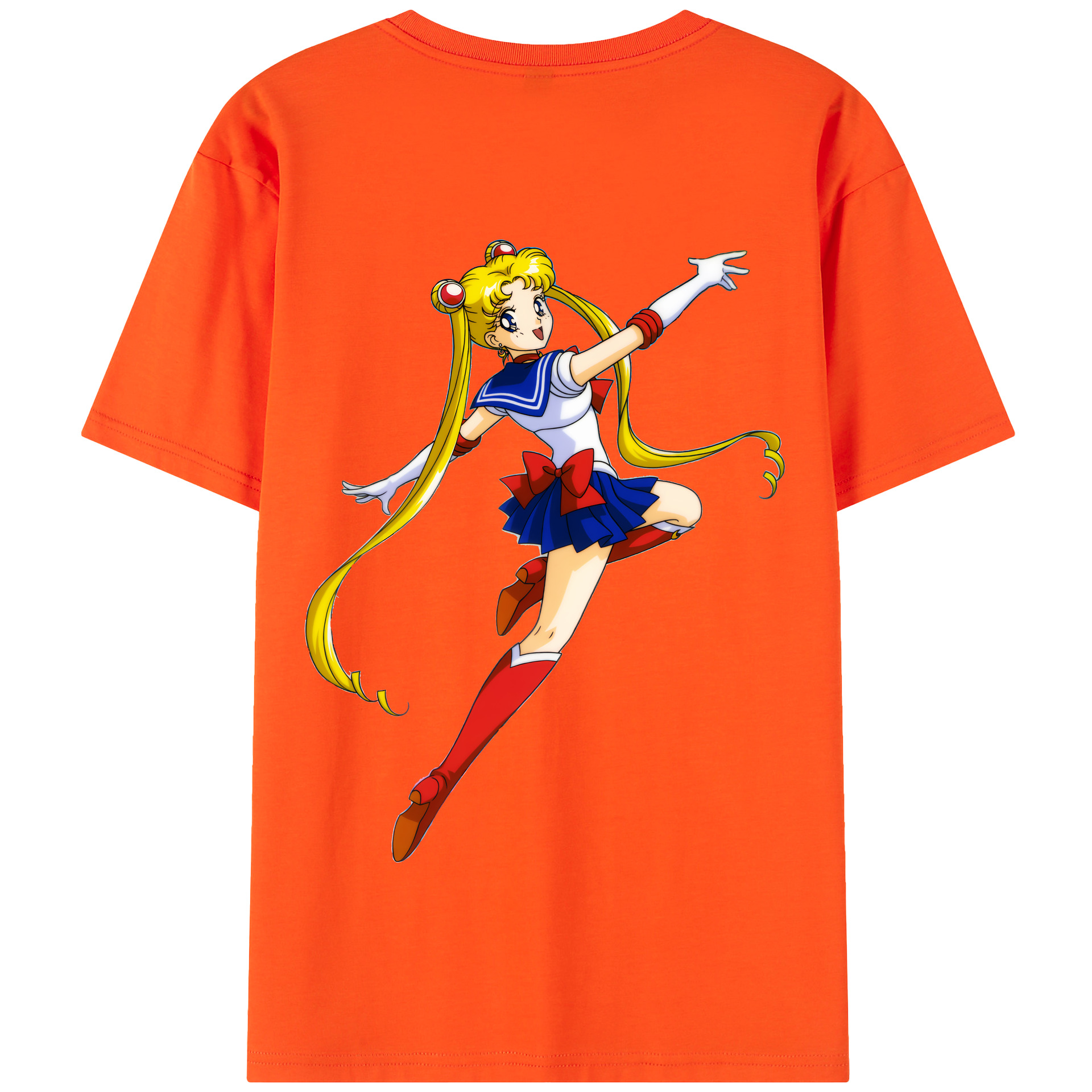 （画像用） 美少女戦士セーラームーン 月野 うさぎ つきの うさぎ Sailor Moon Tsukino Usagi 綿100％半袖Tシャツ（背面プリント）