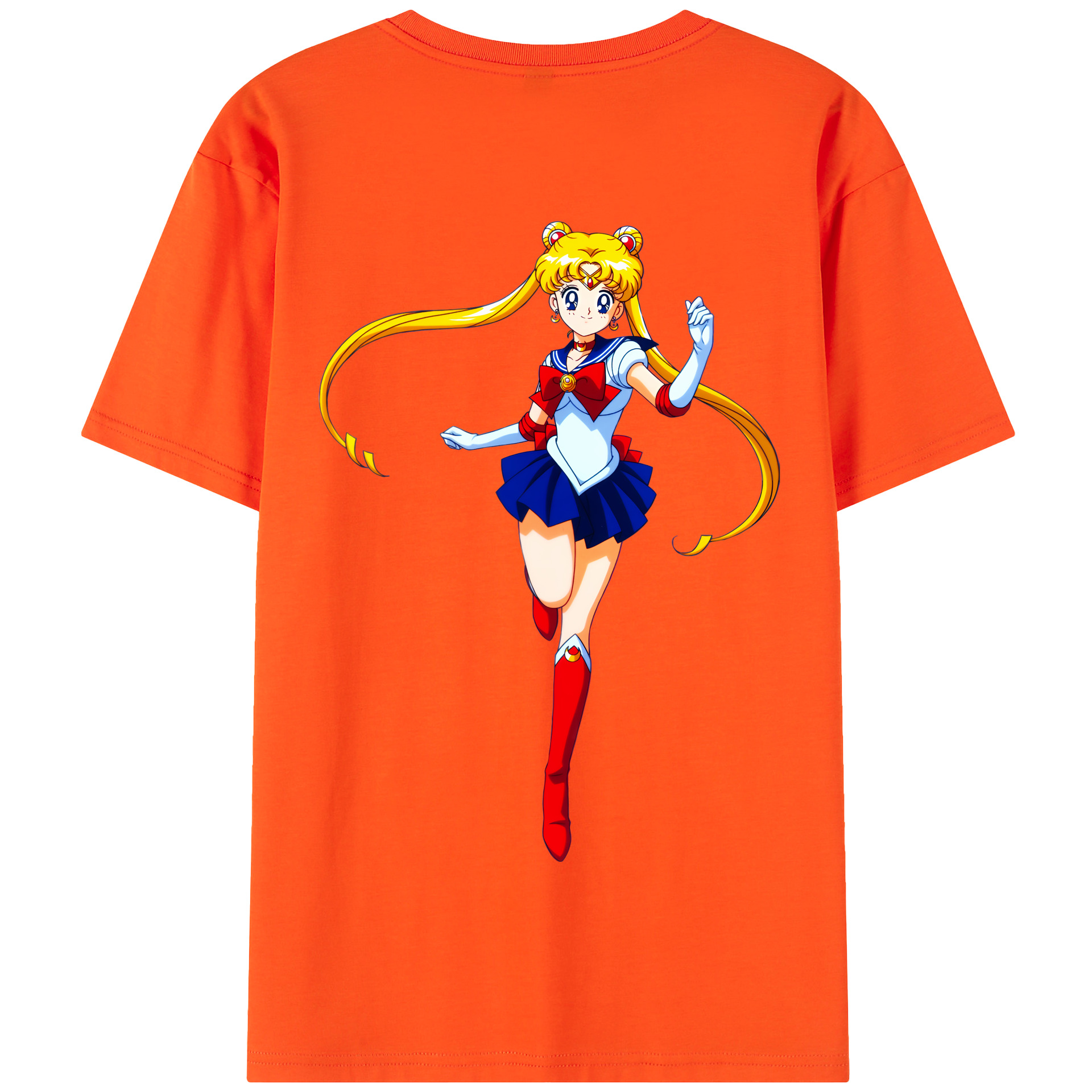 （画像用） 美少女戦士セーラームーン 月野 うさぎ つきの うさぎ Sailor Moon Tsukino Usagi 綿100％半袖Tシャツ（背面プリント）