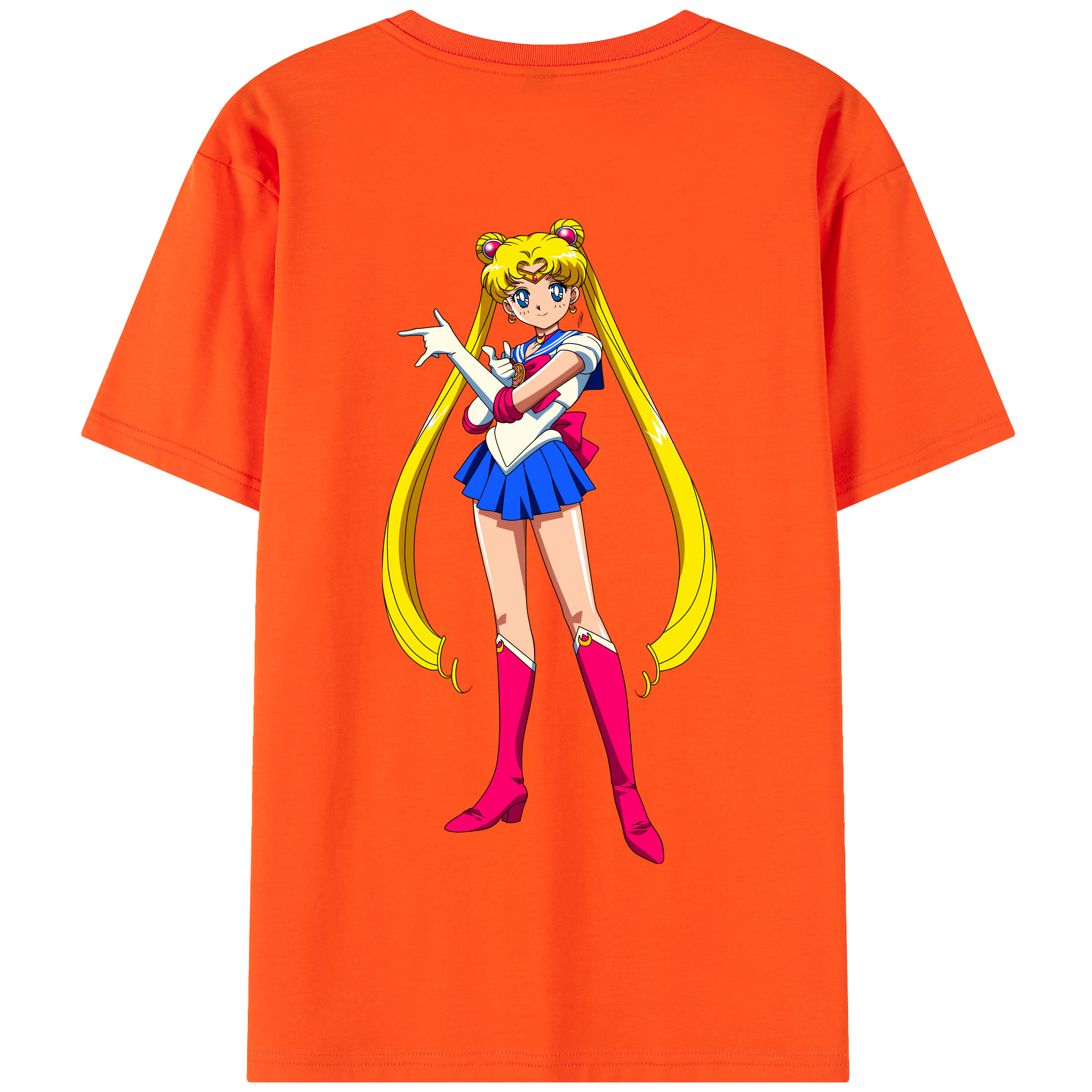 （画像用） 美少女戦士セーラームーン 月野 うさぎ つきの うさぎ Sailor Moon Tsukino Usagi 綿100％半袖Tシャツ（背面プリント）