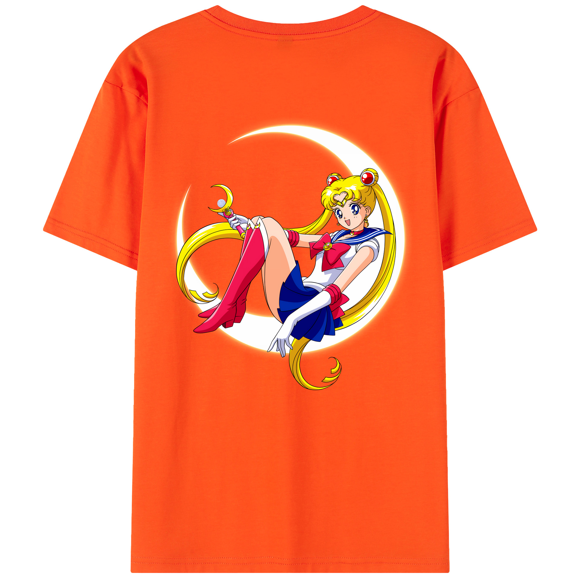 （画像用） 美少女戦士セーラームーン 月野 うさぎ つきの うさぎ Sailor Moon Tsukino Usagi 綿100％半袖Tシャツ（背面プリント）