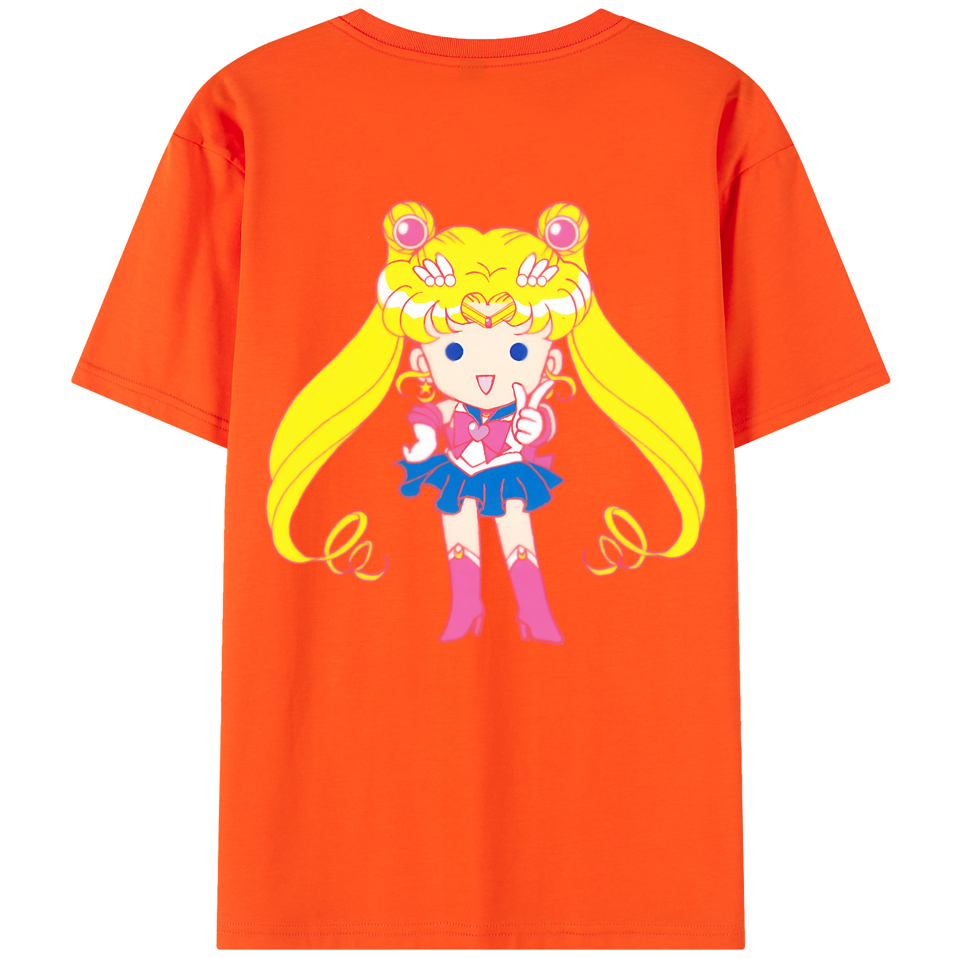 （画像用） 美少女戦士セーラームーン 月野 うさぎ つきの うさぎ Sailor Moon Tsukino Usagi 綿100％半袖Tシャツ（背面プリント）