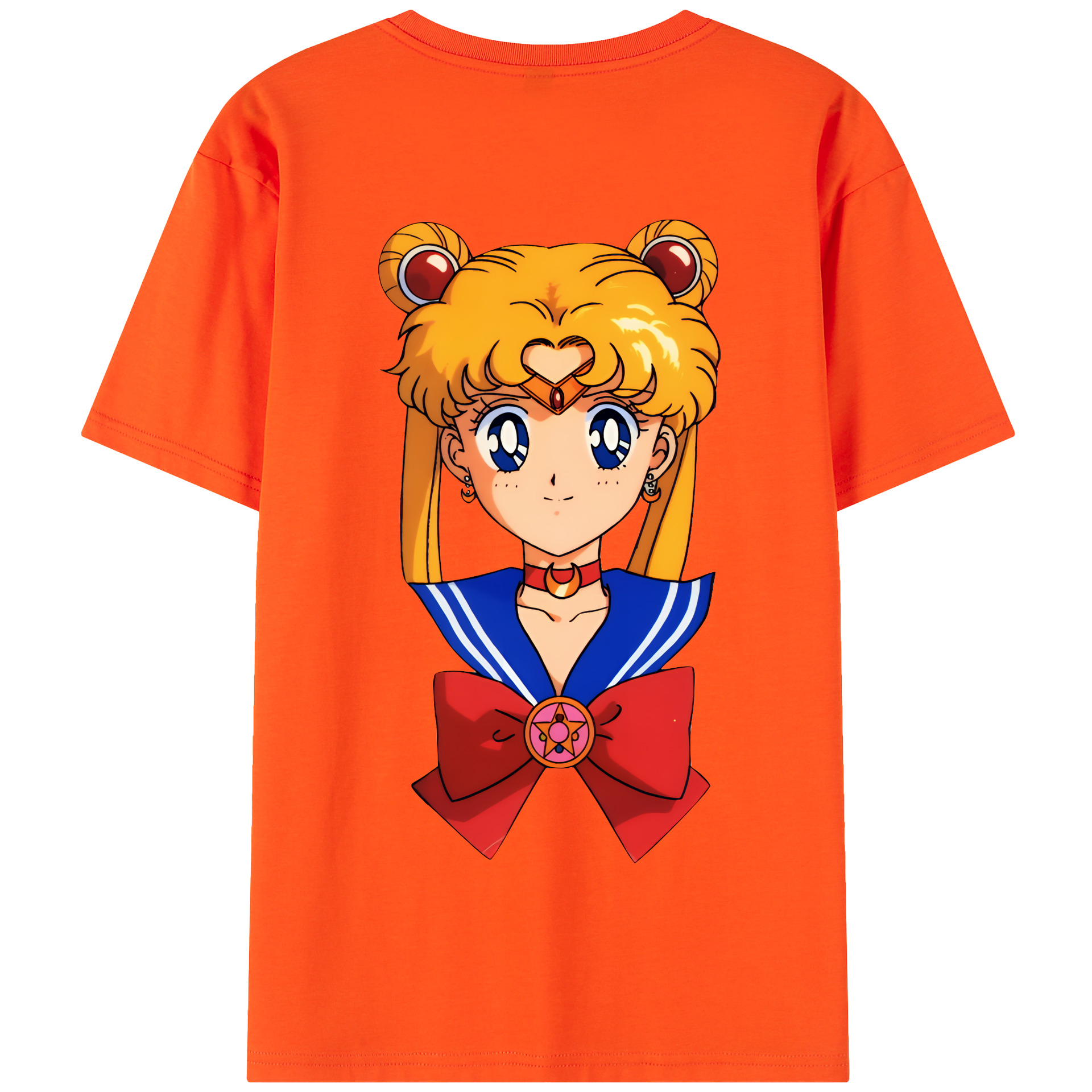 （画像用） 美少女戦士セーラームーン 月野 うさぎ つきの うさぎ Sailor Moon Tsukino Usagi 綿100％半袖Tシャツ（背面プリント）