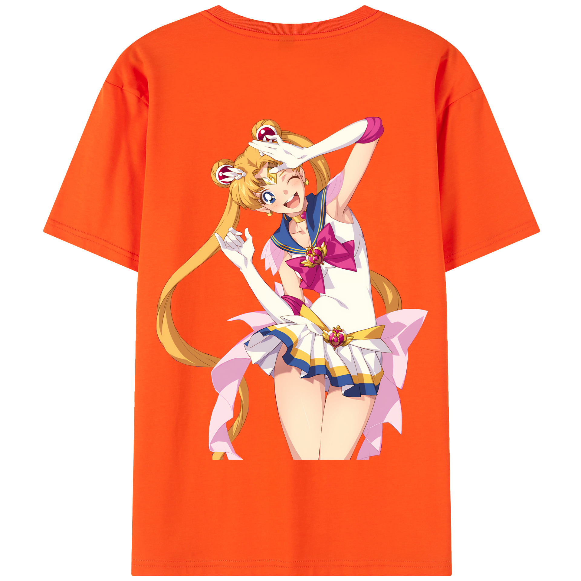 （画像用） 美少女戦士セーラームーン 月野 うさぎ つきの うさぎ Sailor Moon Tsukino Usagi 綿100％半袖Tシャツ（背面プリント）