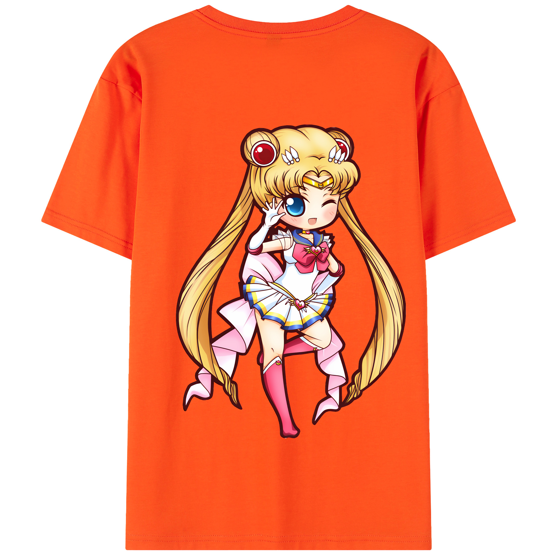 （画像用） 美少女戦士セーラームーン 月野 うさぎ つきの うさぎ Sailor Moon Tsukino Usagi 綿100％半袖Tシャツ（背面プリント）