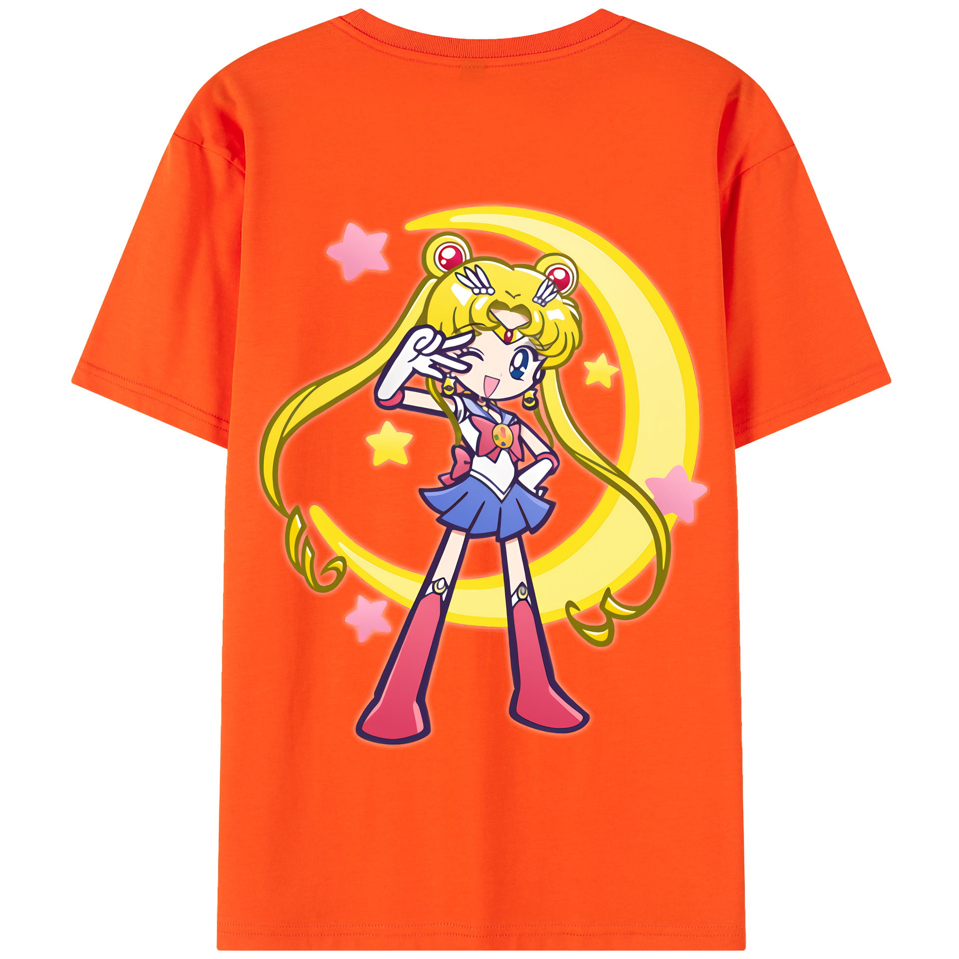 （画像用） 美少女戦士セーラームーン 月野 うさぎ つきの うさぎ Sailor Moon Tsukino Usagi 綿100％半袖Tシャツ（背面プリント）