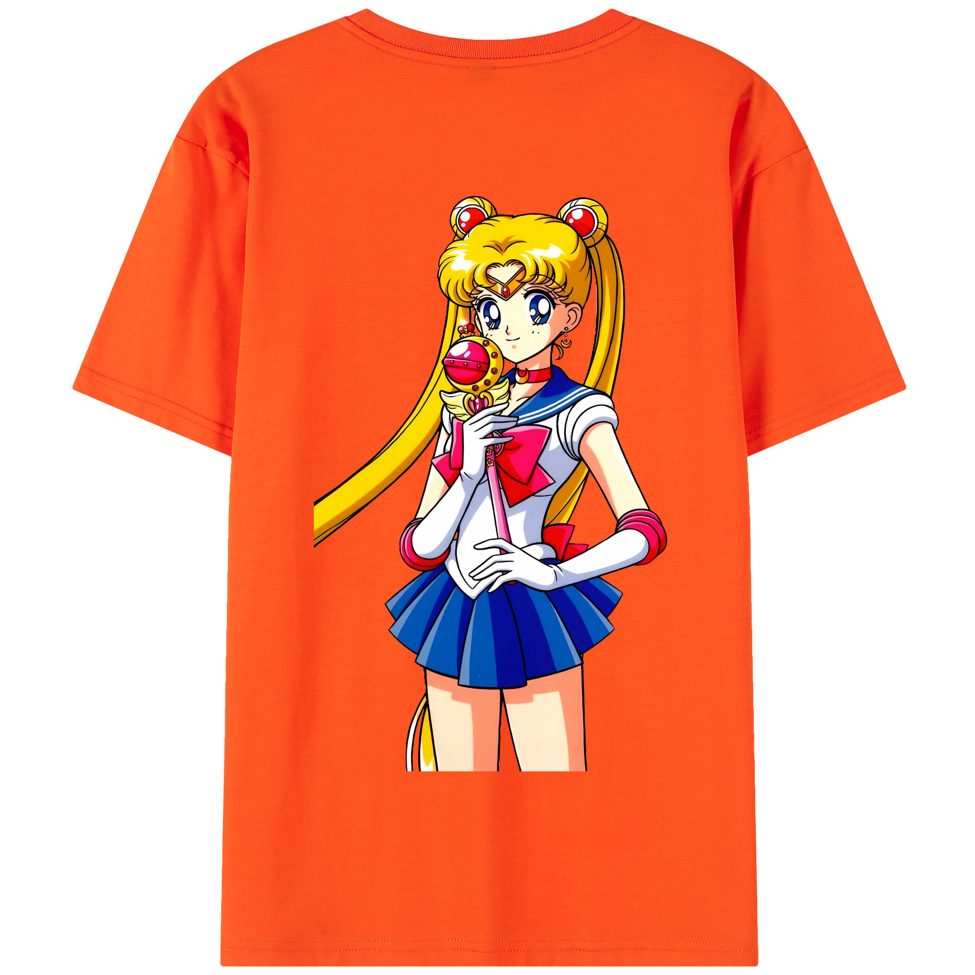 （画像用） 美少女戦士セーラームーン 月野 うさぎ つきの うさぎ Sailor Moon Tsukino Usagi 綿100％半袖Tシャツ（背面プリント）