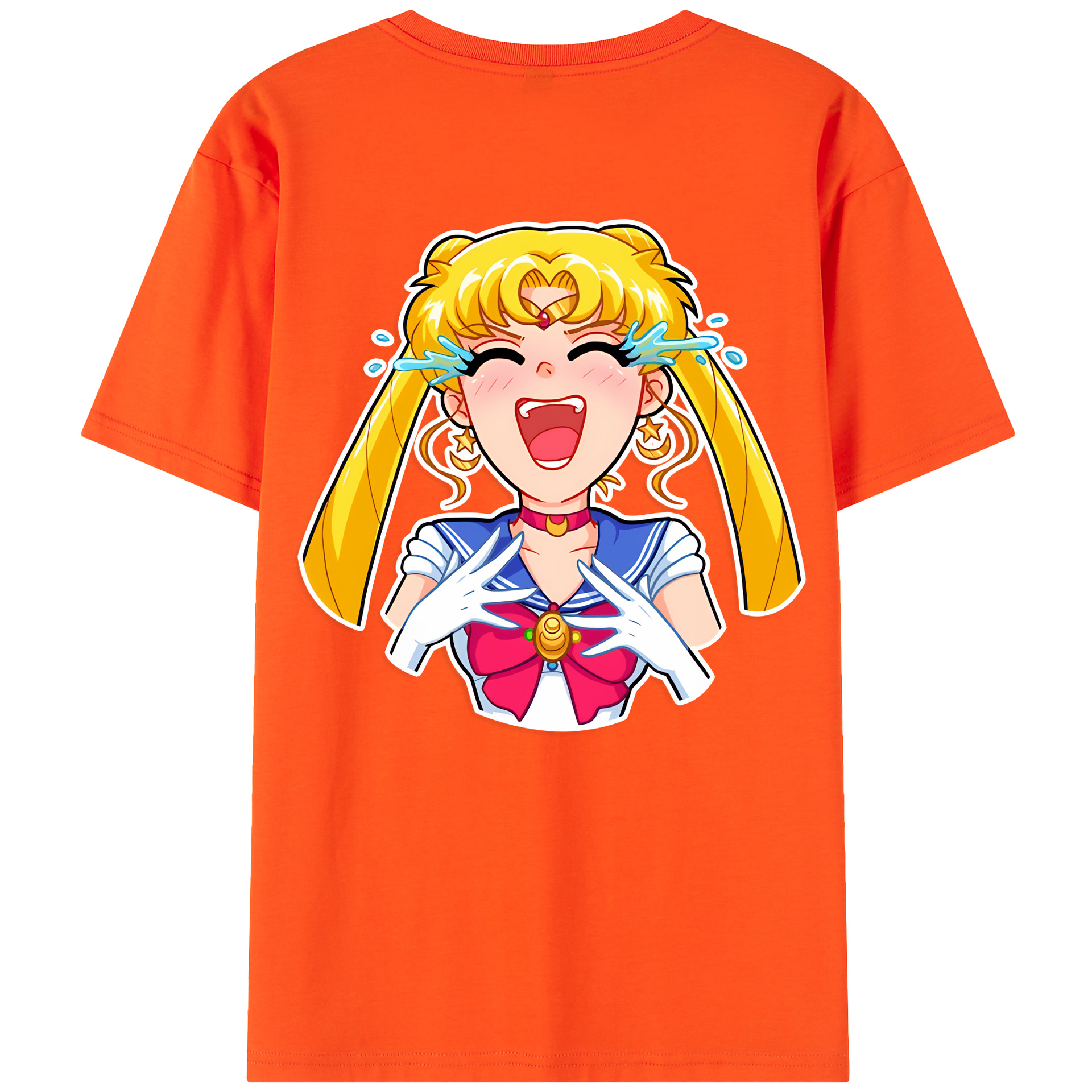 （画像用） 美少女戦士セーラームーン 月野 うさぎ つきの うさぎ Sailor Moon Tsukino Usagi 綿100％半袖Tシャツ（背面プリント）
