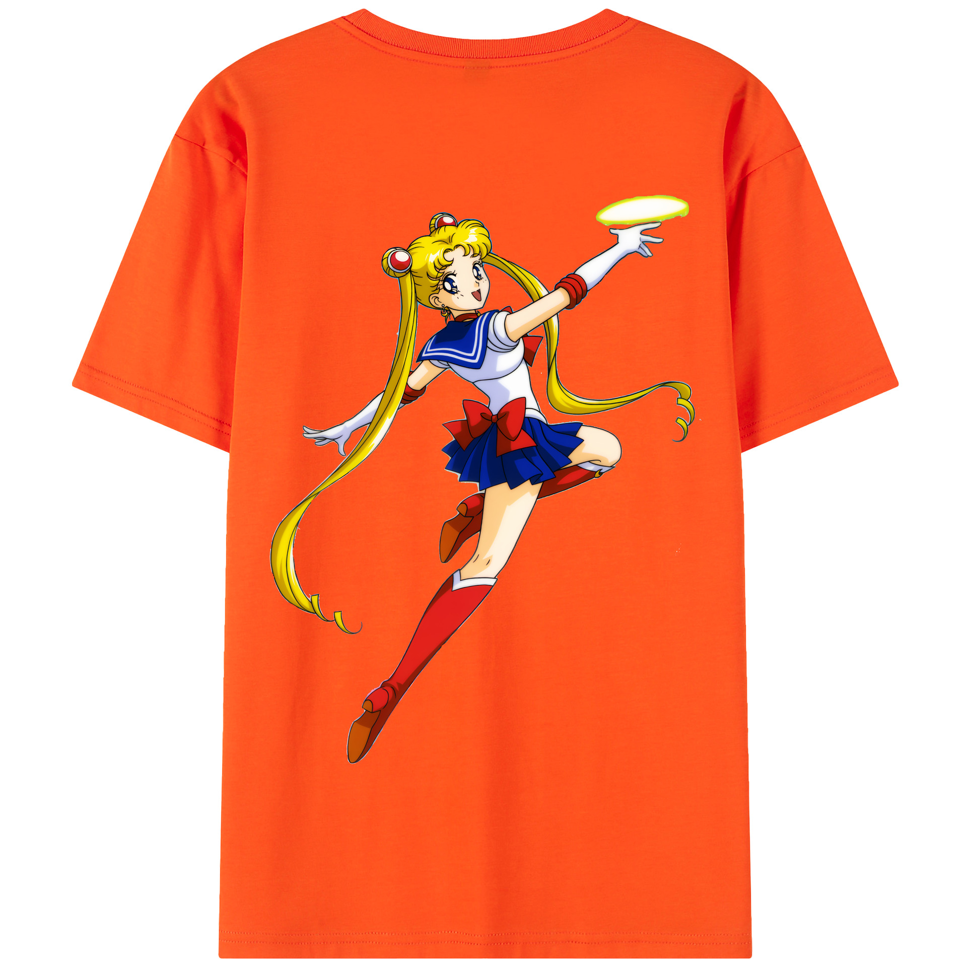 （画像用） 美少女戦士セーラームーン 月野 うさぎ つきの うさぎ Sailor Moon Tsukino Usagi 綿100％半袖Tシャツ（背面プリント）