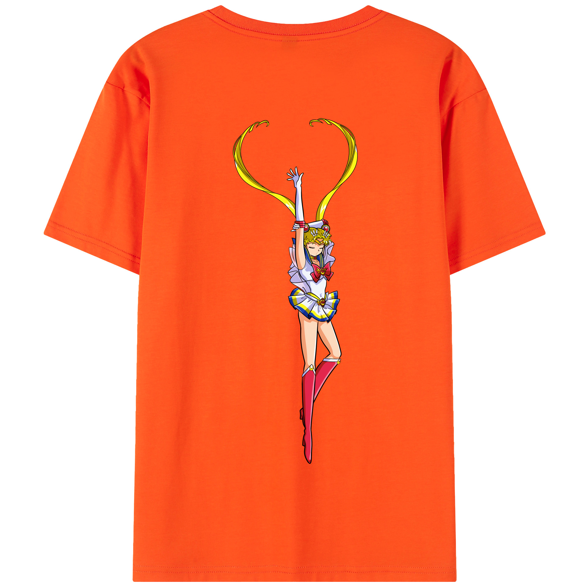 （画像用） 美少女戦士セーラームーン 月野 うさぎ つきの うさぎ Sailor Moon Tsukino Usagi 綿100％半袖Tシャツ（背面プリント）