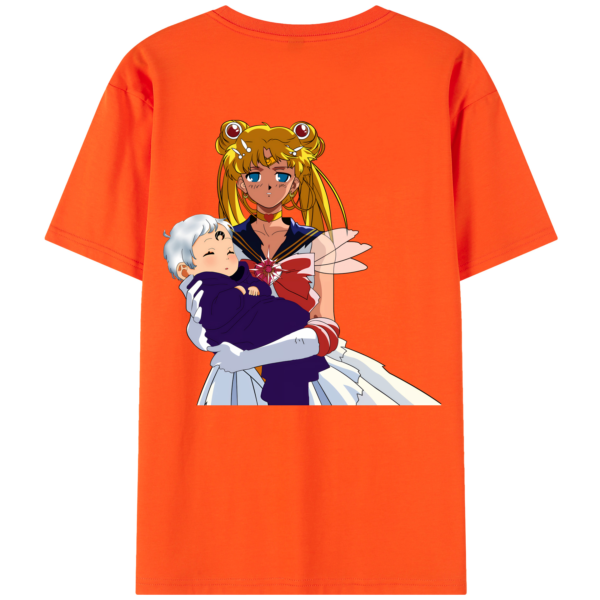 （画像用） 美少女戦士セーラームーン 月野 うさぎ つきの うさぎ Sailor Moon Tsukino Usagi 綿100％半袖Tシャツ（背面プリント）