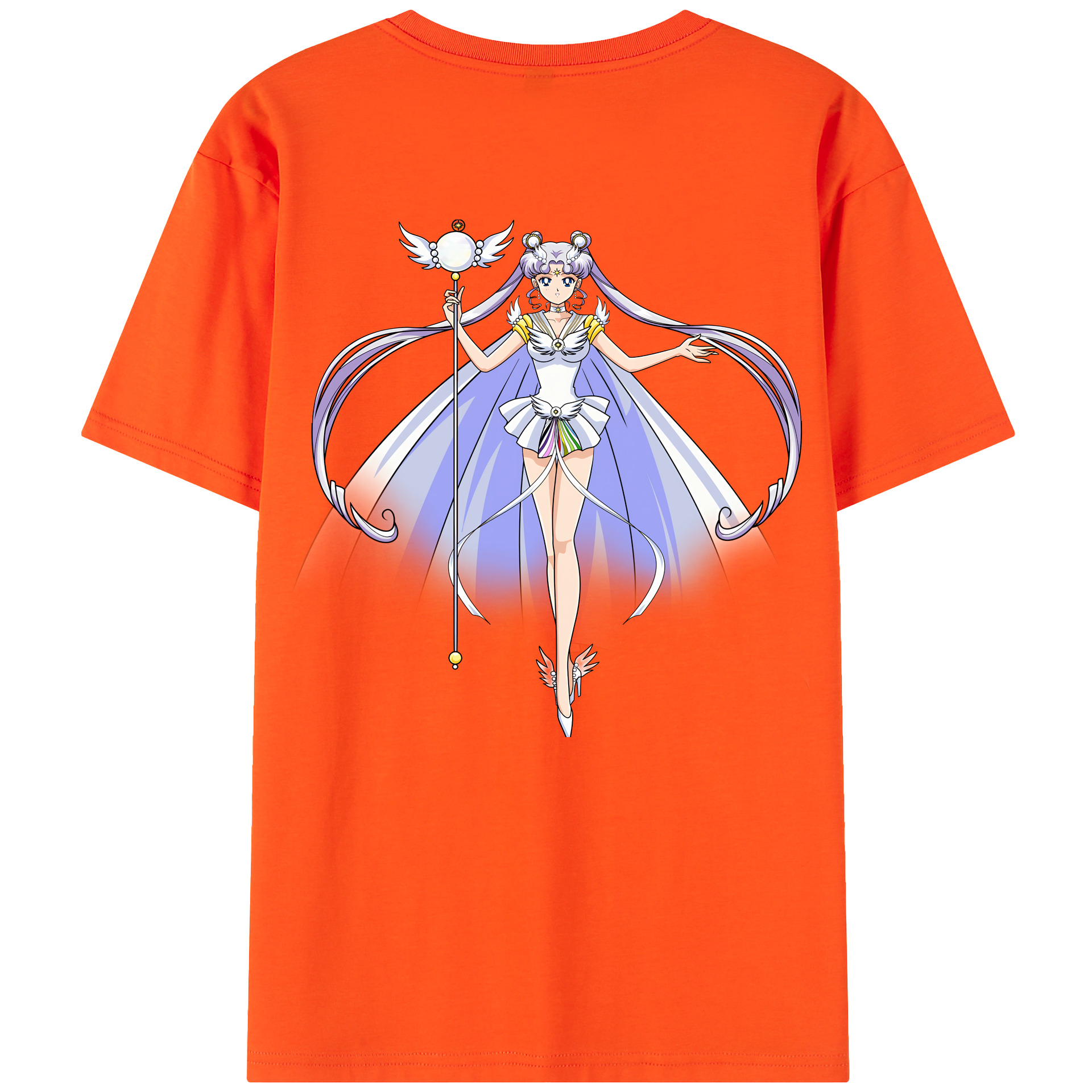 （画像用） 美少女戦士セーラームーン 月野 うさぎ つきの うさぎ Sailor Moon Tsukino Usagi 綿100％半袖Tシャツ（背面プリント）