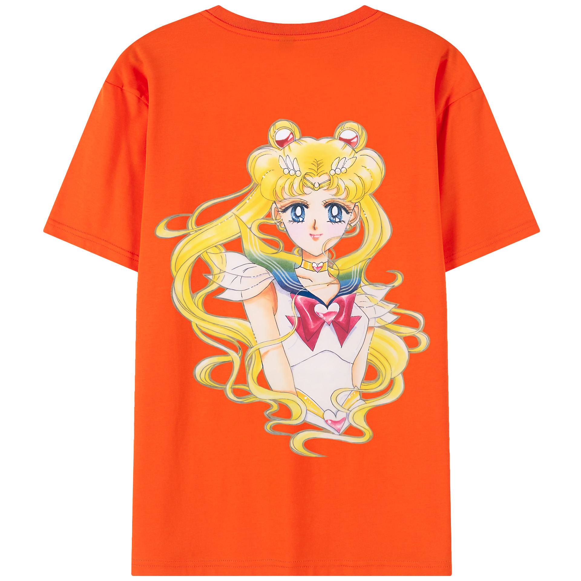 （画像用） 美少女戦士セーラームーン 月野 うさぎ つきの うさぎ Sailor Moon Tsukino Usagi 綿100％半袖Tシャツ（背面プリント）