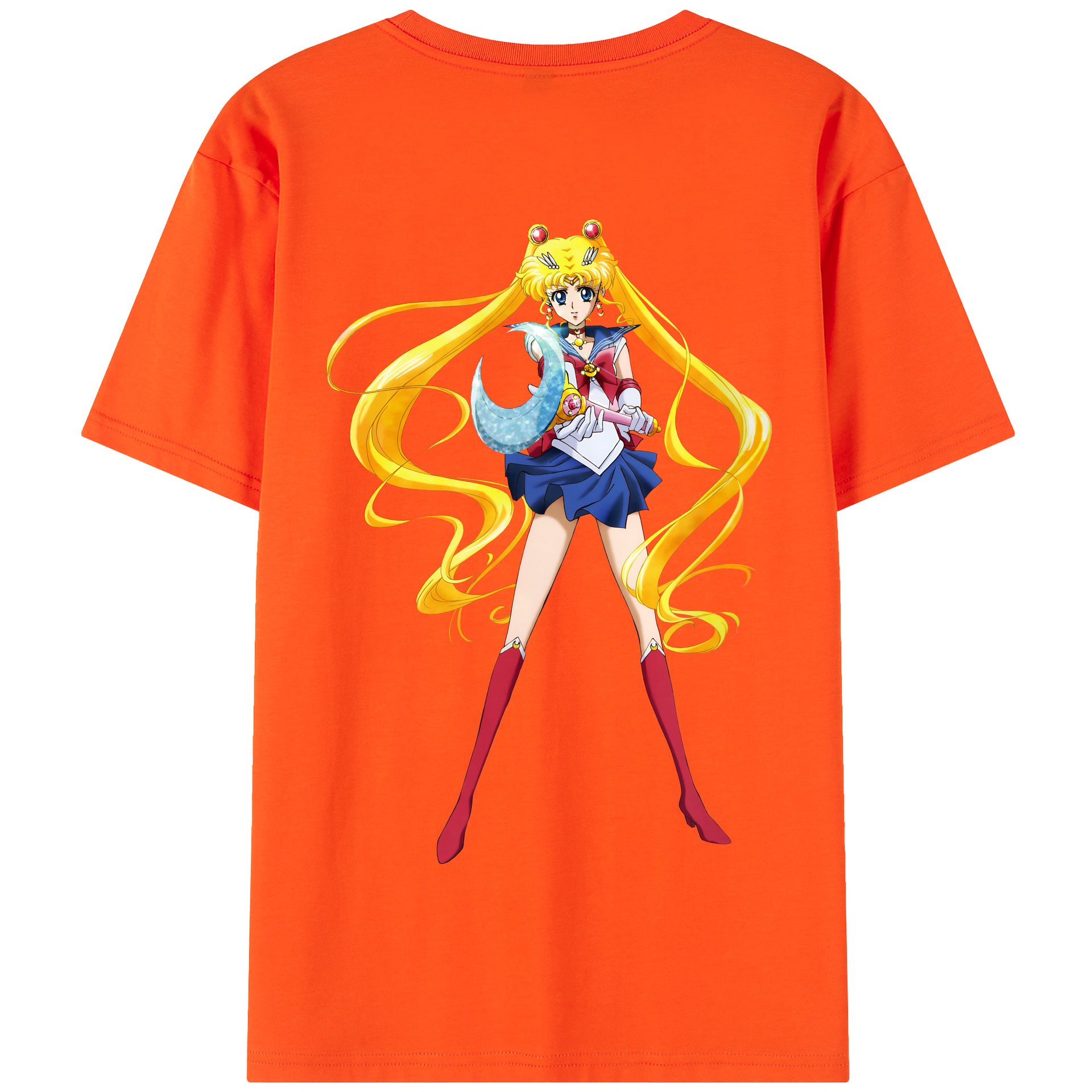 （画像用） 美少女戦士セーラームーン 月野 うさぎ つきの うさぎ Sailor Moon Tsukino Usagi 綿100％半袖Tシャツ（背面プリント）