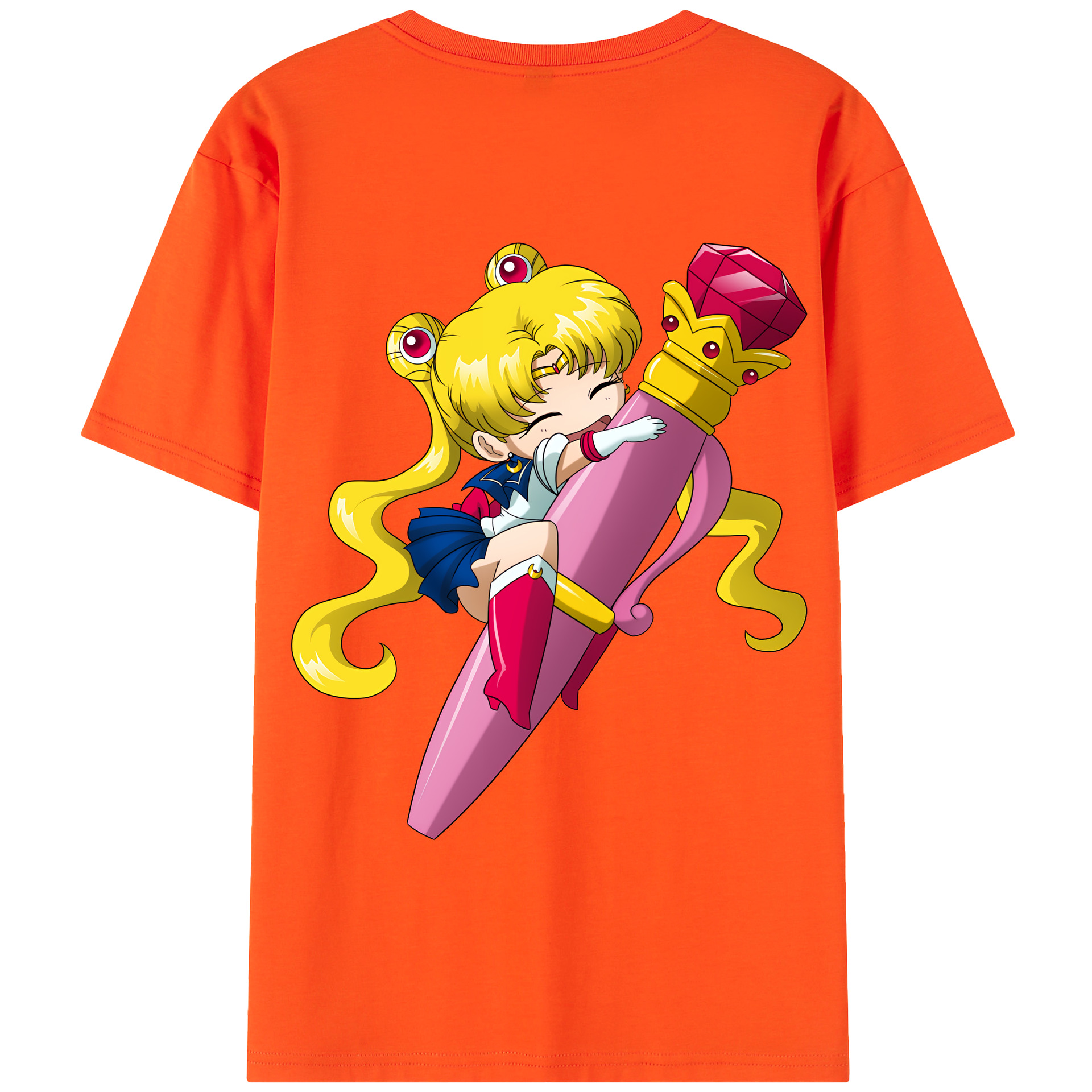 （画像用） 美少女戦士セーラームーン 月野 うさぎ つきの うさぎ Sailor Moon Tsukino Usagi 綿100％半袖Tシャツ（背面プリント）