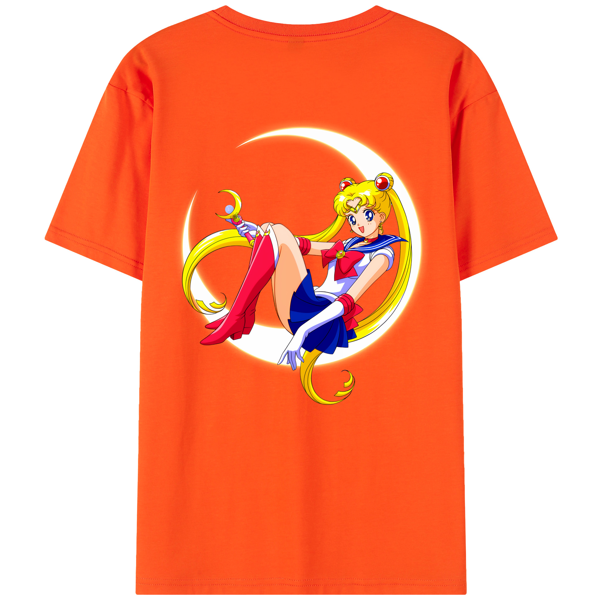 （画像用） 美少女戦士セーラームーン 月野 うさぎ つきの うさぎ Sailor Moon Tsukino Usagi 綿100％半袖Tシャツ（背面プリント）