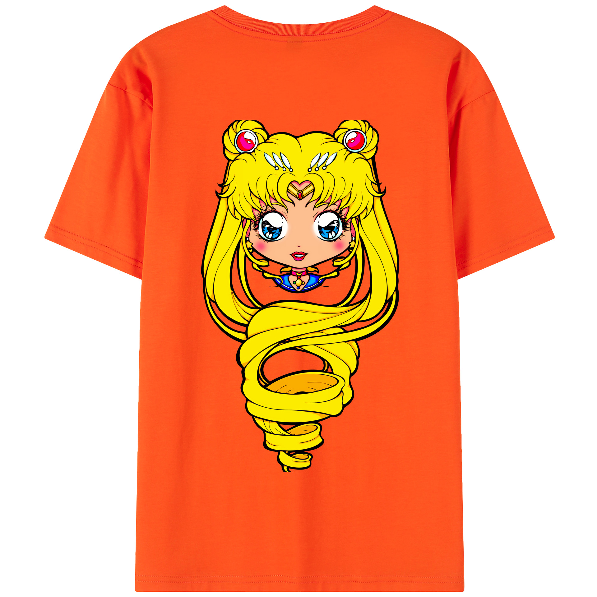 （画像用） 美少女戦士セーラームーン 月野 うさぎ つきの うさぎ Sailor Moon Tsukino Usagi 綿100％半袖Tシャツ（背面プリント）