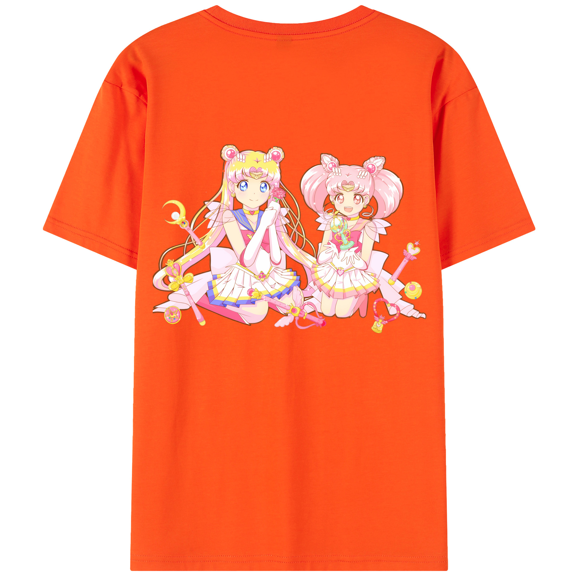（画像用） 美少女戦士セーラームーン 月野 うさぎ つきの うさぎ Sailor Moon Tsukino Usagi 綿100％半袖Tシャツ（背面プリント）