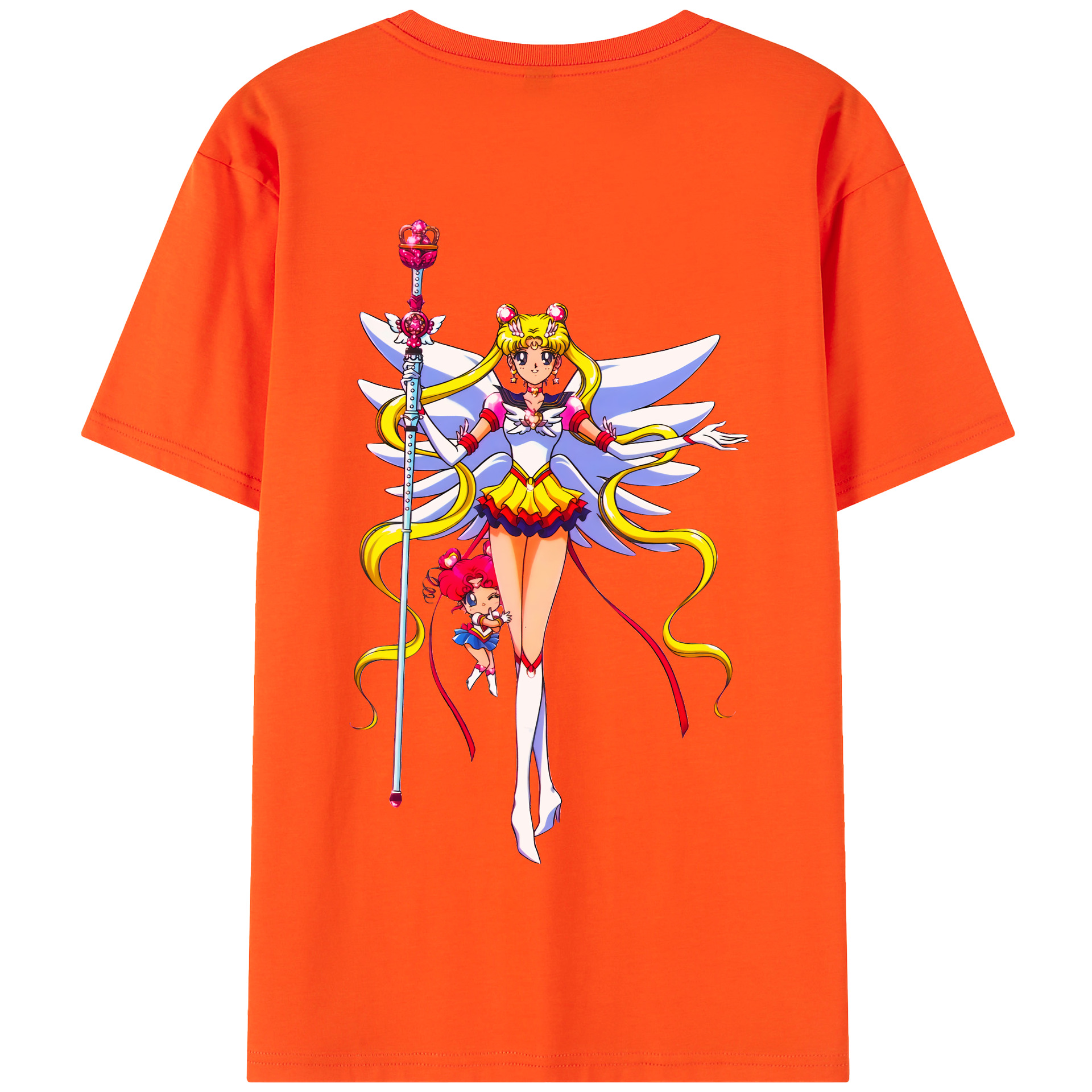 （画像用） 美少女戦士セーラームーン 月野 うさぎ つきの うさぎ Sailor Moon Tsukino Usagi 綿100％半袖Tシャツ（背面プリント）
