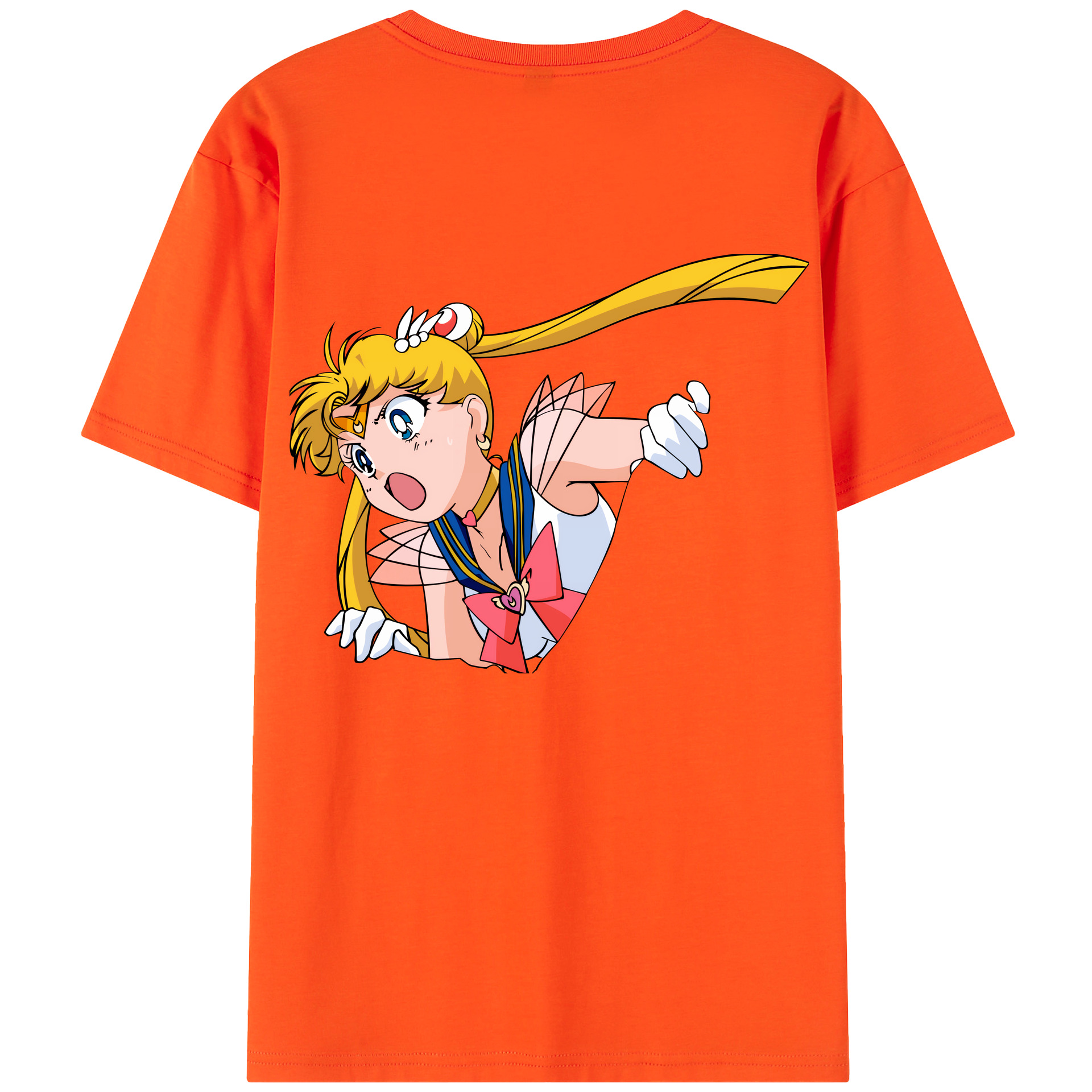 （画像用） 美少女戦士セーラームーン 月野 うさぎ つきの うさぎ Sailor Moon Tsukino Usagi 綿100％半袖Tシャツ（背面プリント）