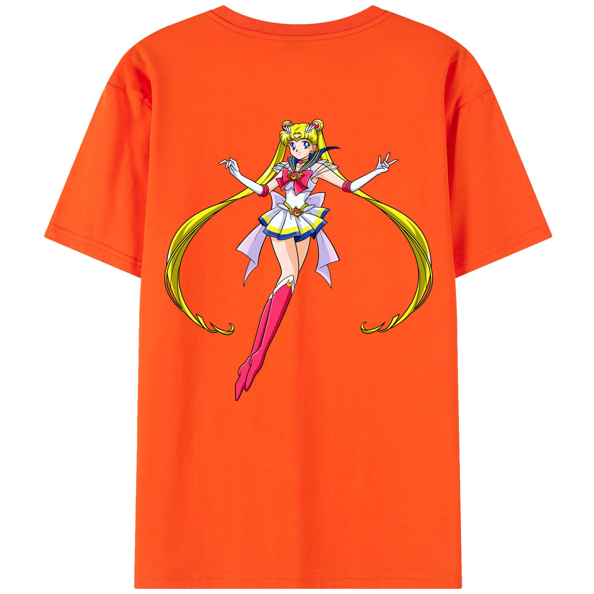 （画像用） 美少女戦士セーラームーン 月野 うさぎ つきの うさぎ Sailor Moon Tsukino Usagi 綿100％半袖Tシャツ（背面プリント）