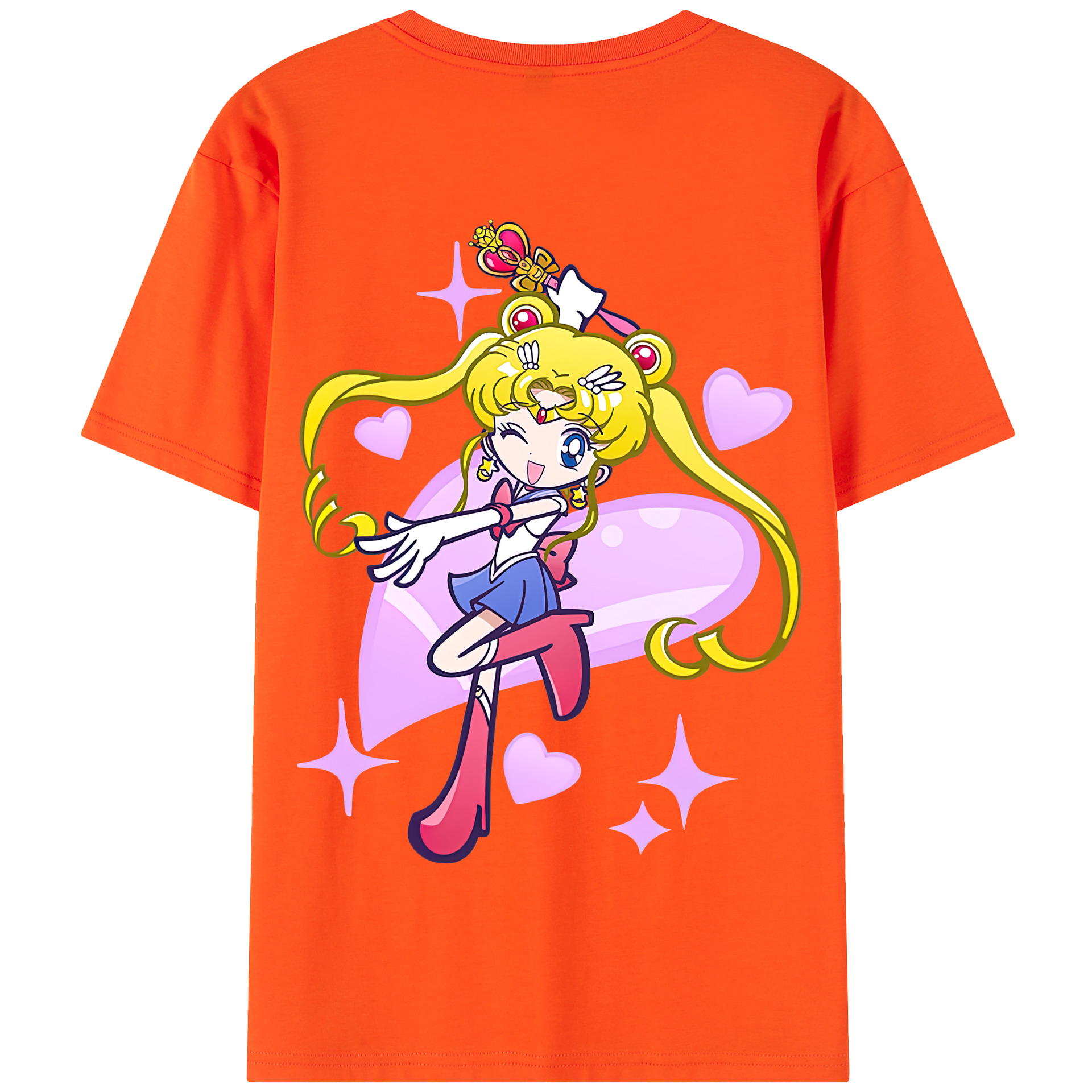 （画像用） 美少女戦士セーラームーン 月野 うさぎ つきの うさぎ Sailor Moon Tsukino Usagi 綿100％半袖Tシャツ（背面プリント）