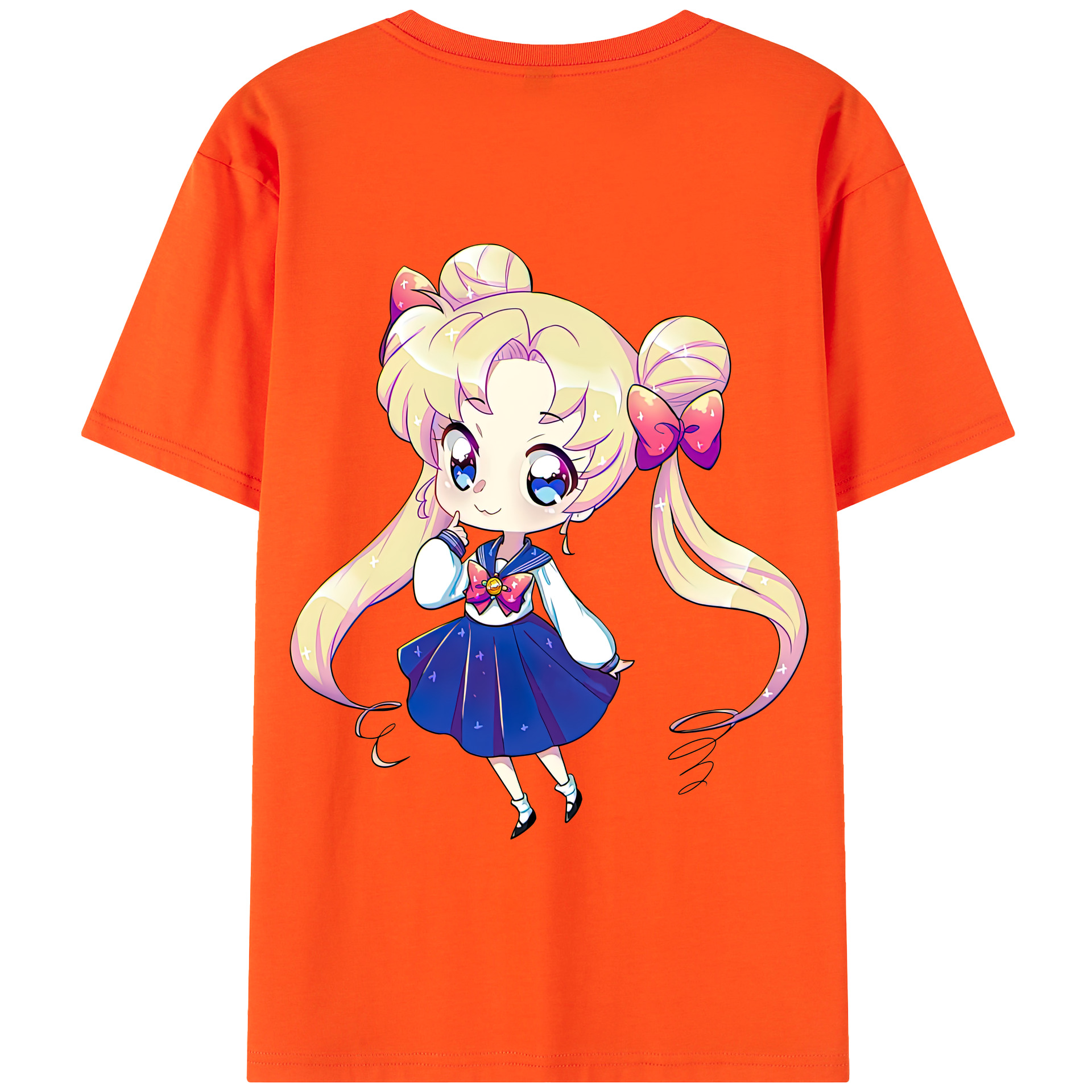 （画像用） 美少女戦士セーラームーン 月野 うさぎ つきの うさぎ Sailor Moon Tsukino Usagi 綿100％半袖Tシャツ（背面プリント）