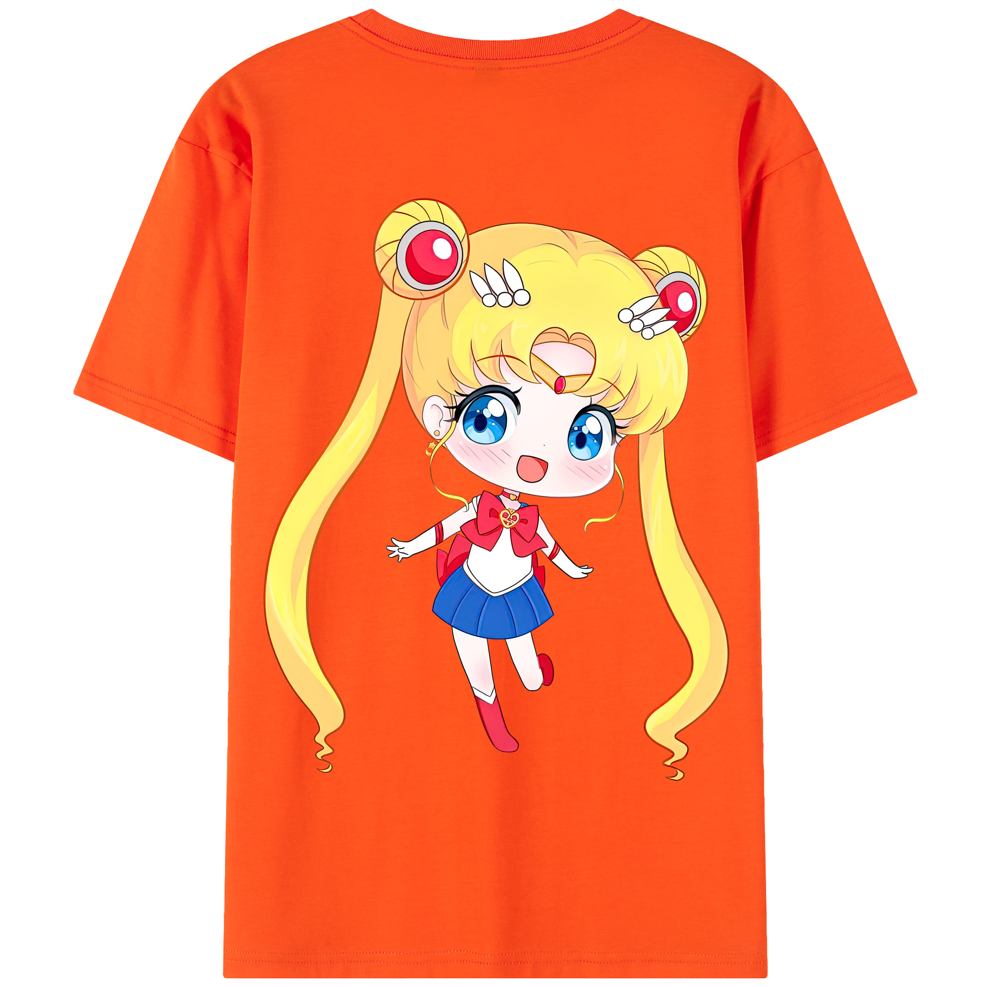 （画像用） 美少女戦士セーラームーン 月野 うさぎ つきの うさぎ Sailor Moon Tsukino Usagi 綿100％半袖Tシャツ（背面プリント）