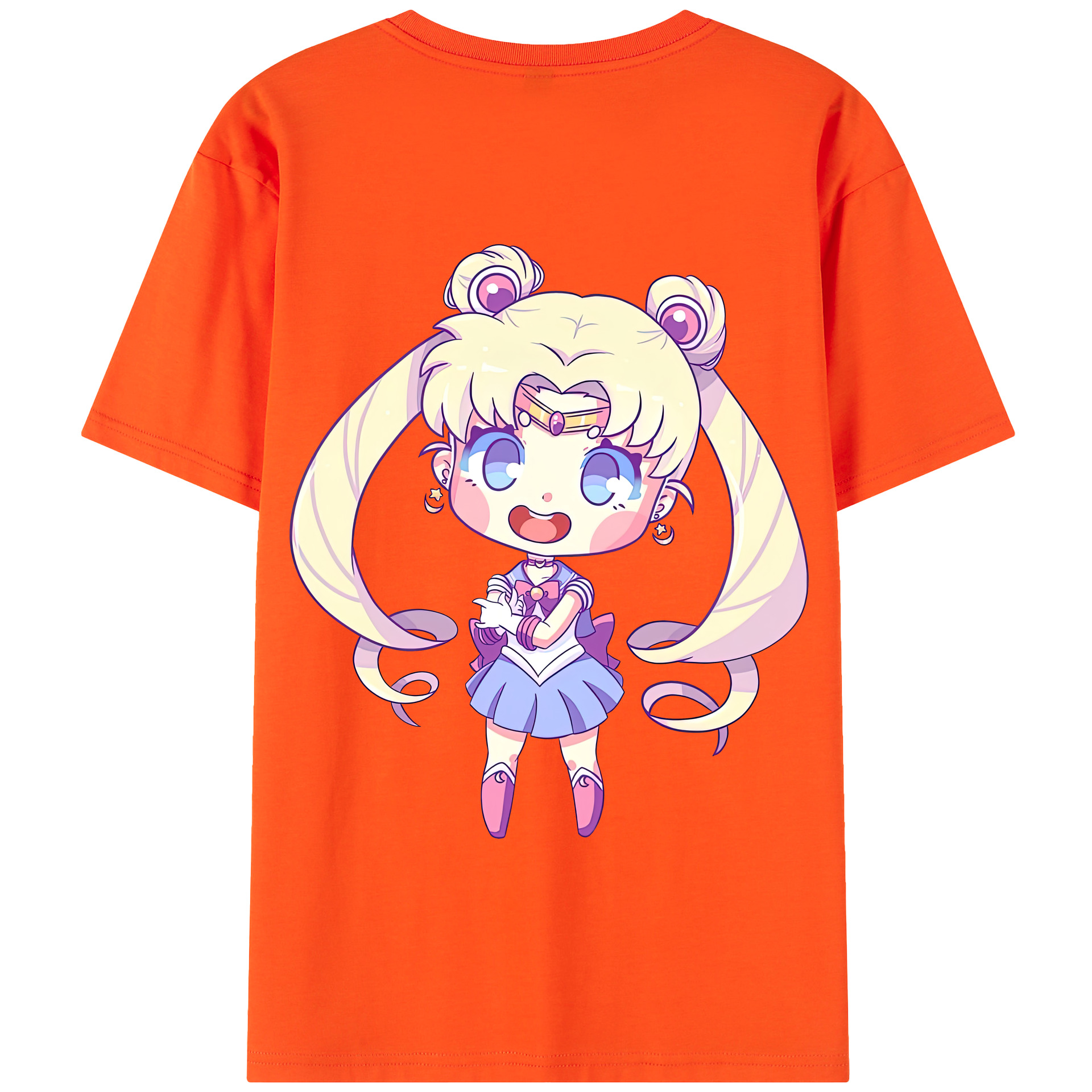 （画像用） 美少女戦士セーラームーン 月野 うさぎ つきの うさぎ Sailor Moon Tsukino Usagi 綿100％半袖Tシャツ（背面プリント）